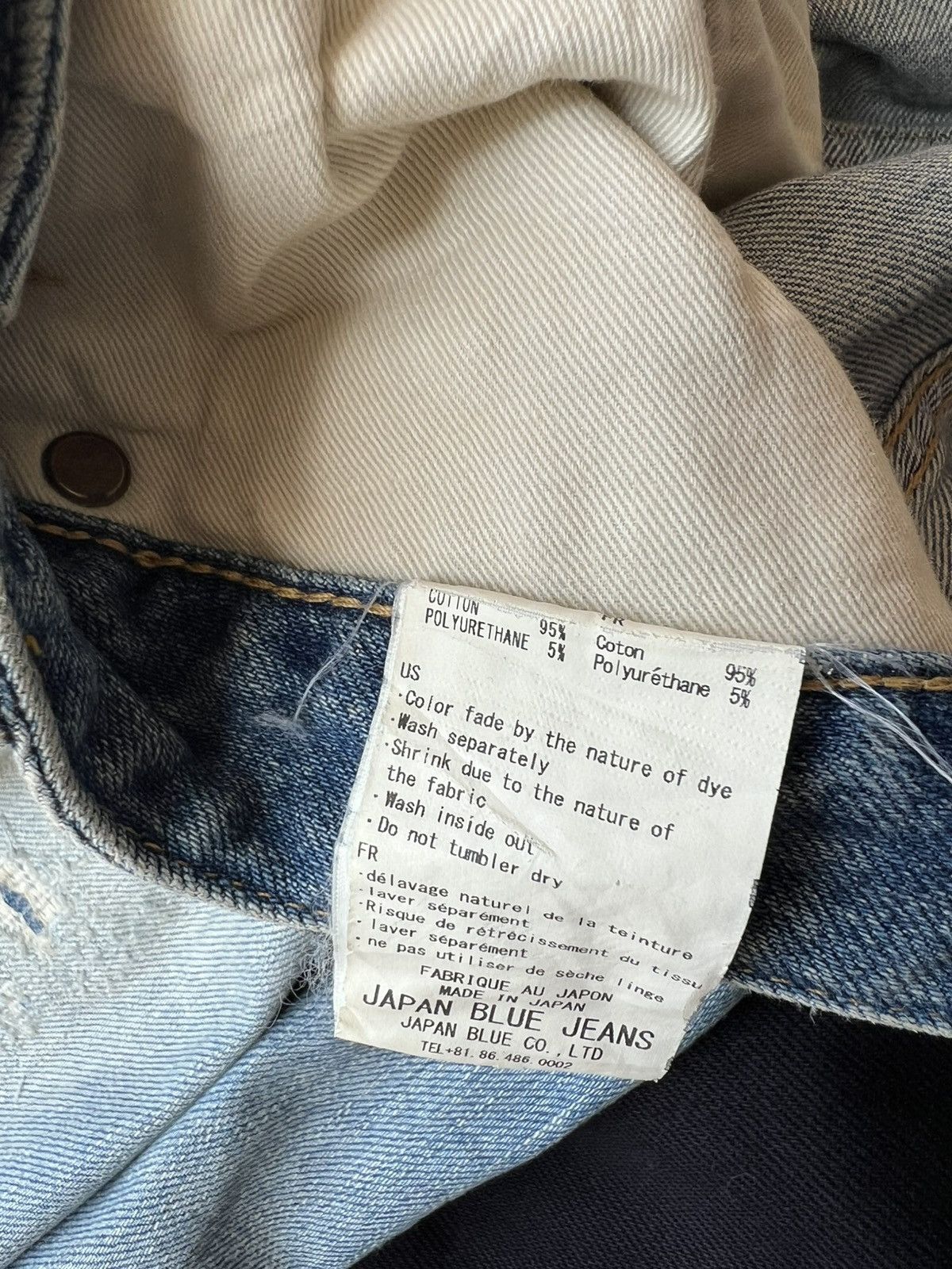 Japan Blue Jeans Dirty Mud Japan Blue Distressed Denim Stretch Sun Set Jeans Size US 32 / EU 48 - 25 Thumbnail