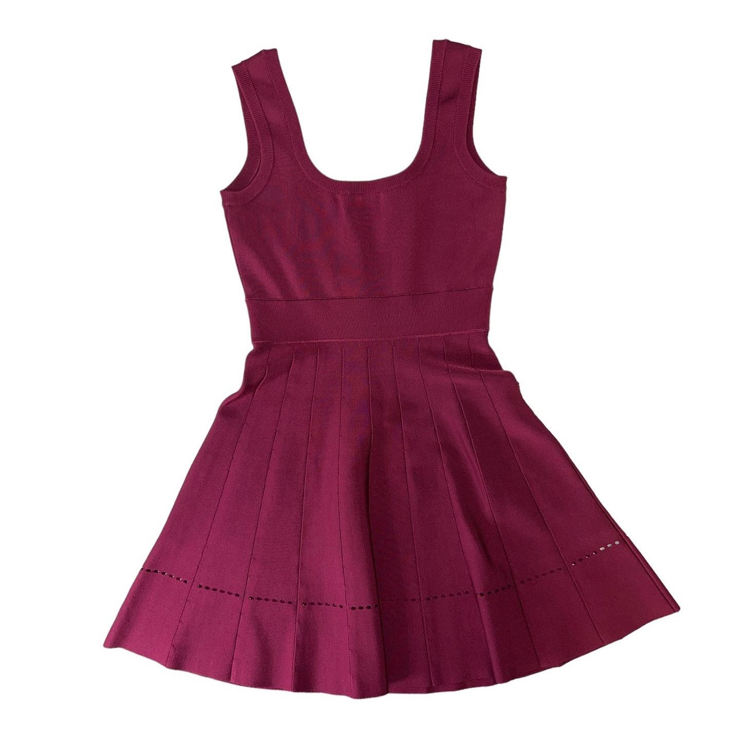 Herve Leger Herve Leger Paris Pleated Ponte Burgundy Mini Dress Size L Size L / US 10 / IT 46 - 6 Thumbnail