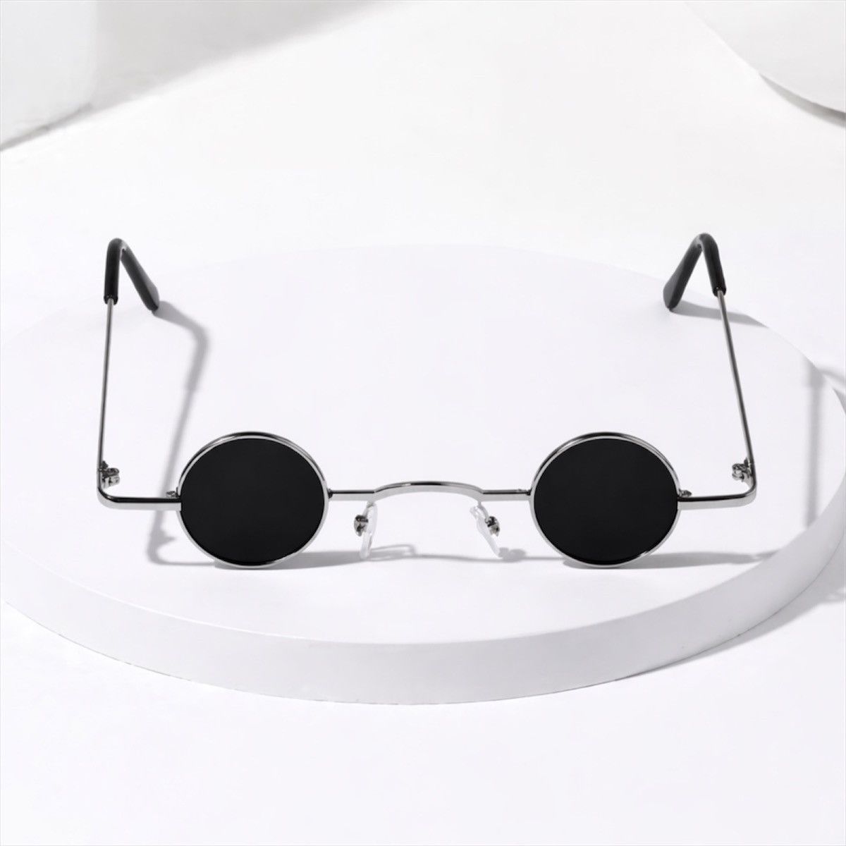 Other Vintage Small Round Sunglasses Metal Frame Black Lens Punk Size ONE SIZE - 1 Thumbnail