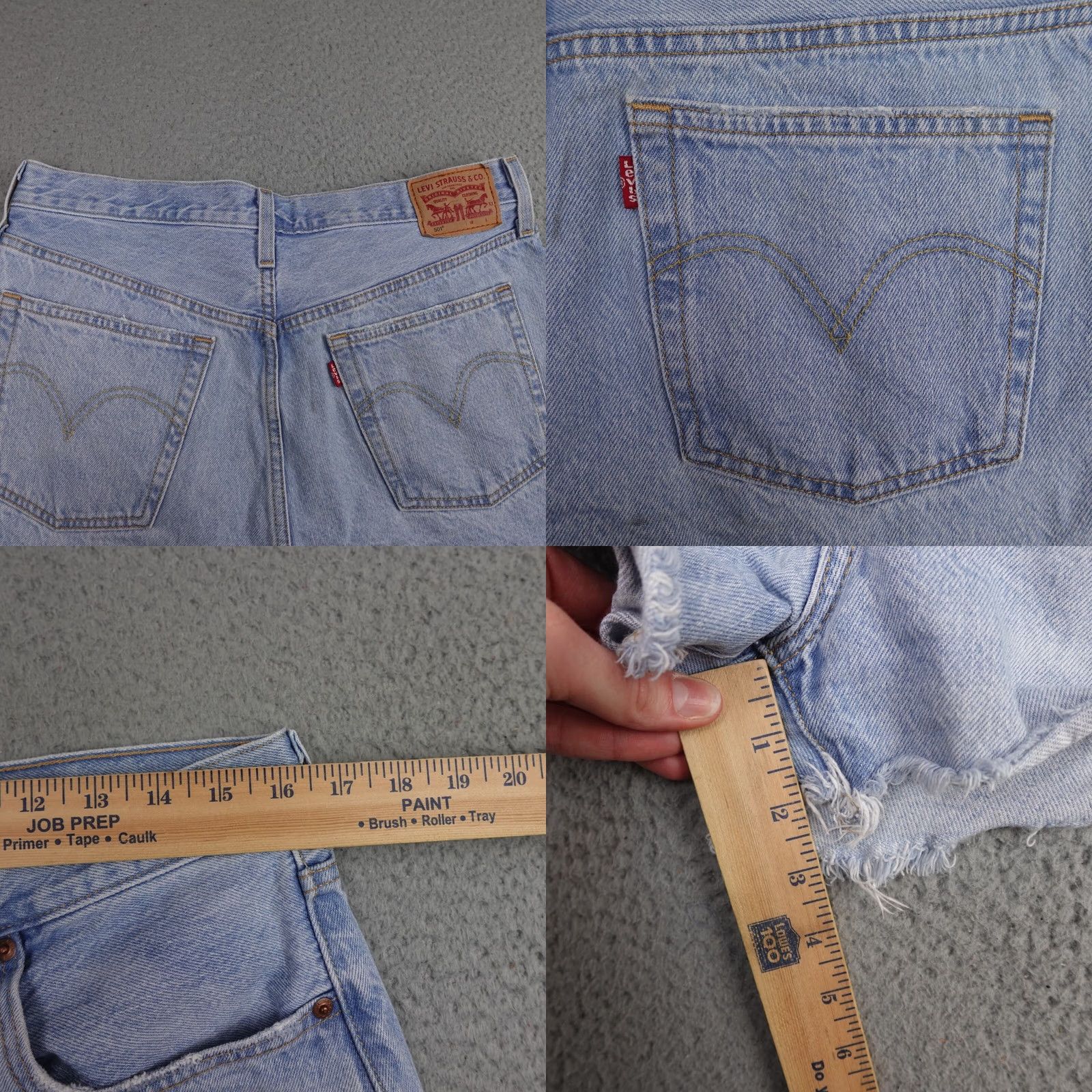 Levi's Levi's 501 Jean Shorts Womens 31 Blue Denim Cut Off Button Fly Light Wash Jorts Size 24" / US 00 / IT 34 - 8 Thumbnail