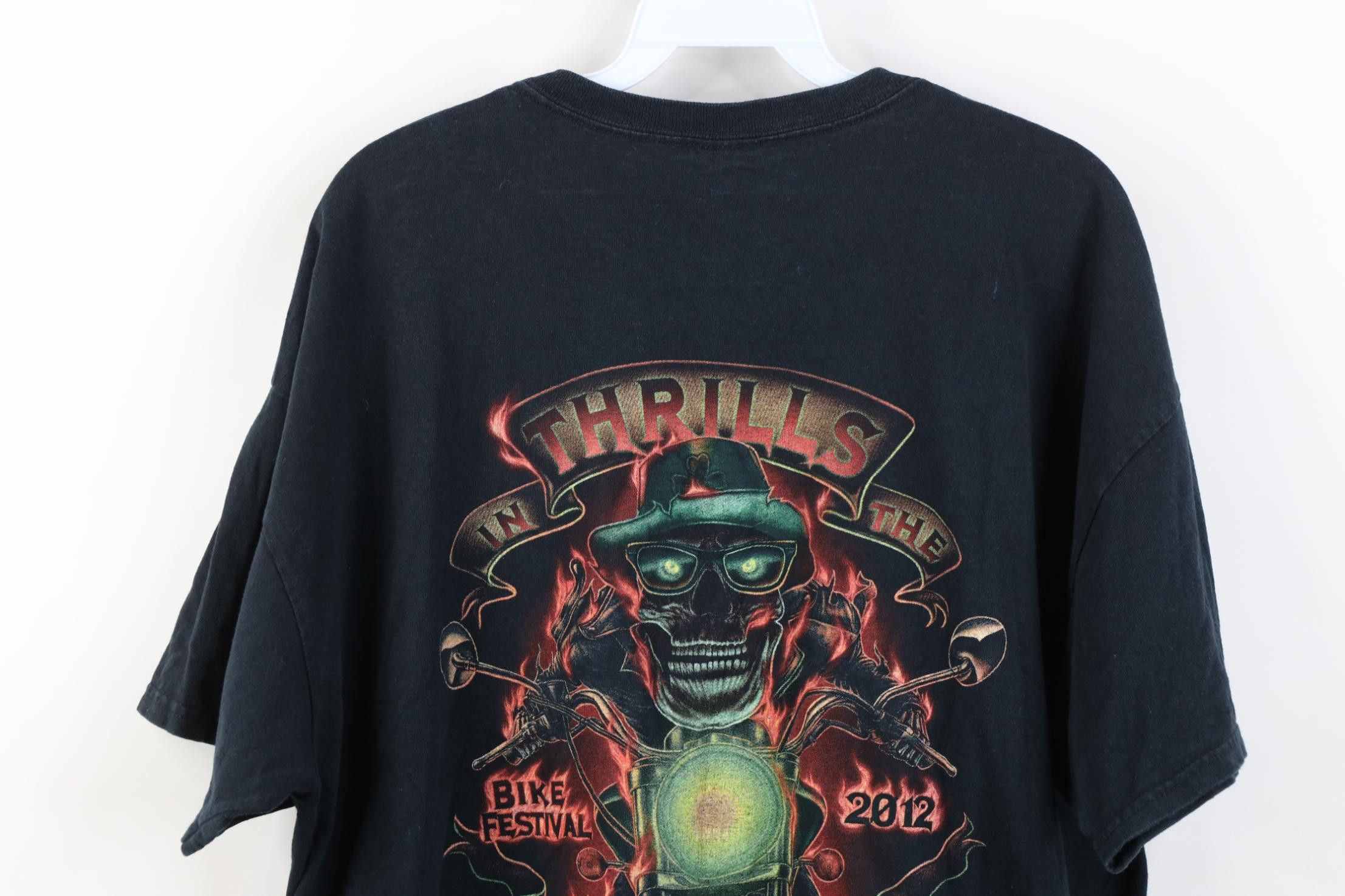 Vintage Vintage Y2K Streetwear Hills Bike Fest Skeleton T-Shirt Size US XL / EU 56 / 4 - 13 Thumbnail