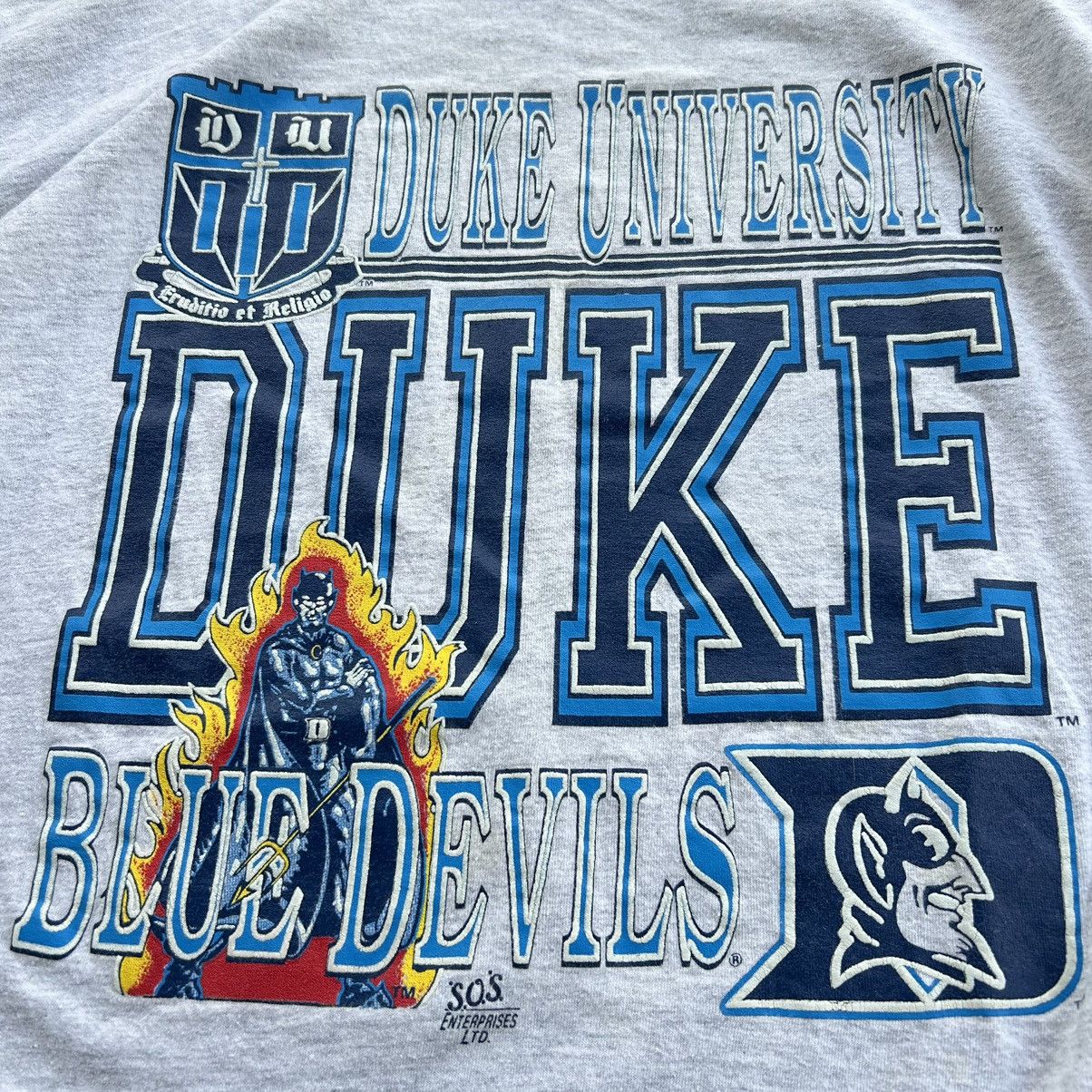 Vintage Vintage 90s Duke University Blue Devils College T Shirt Size US XL / EU 56 / 4 - 8 Thumbnail