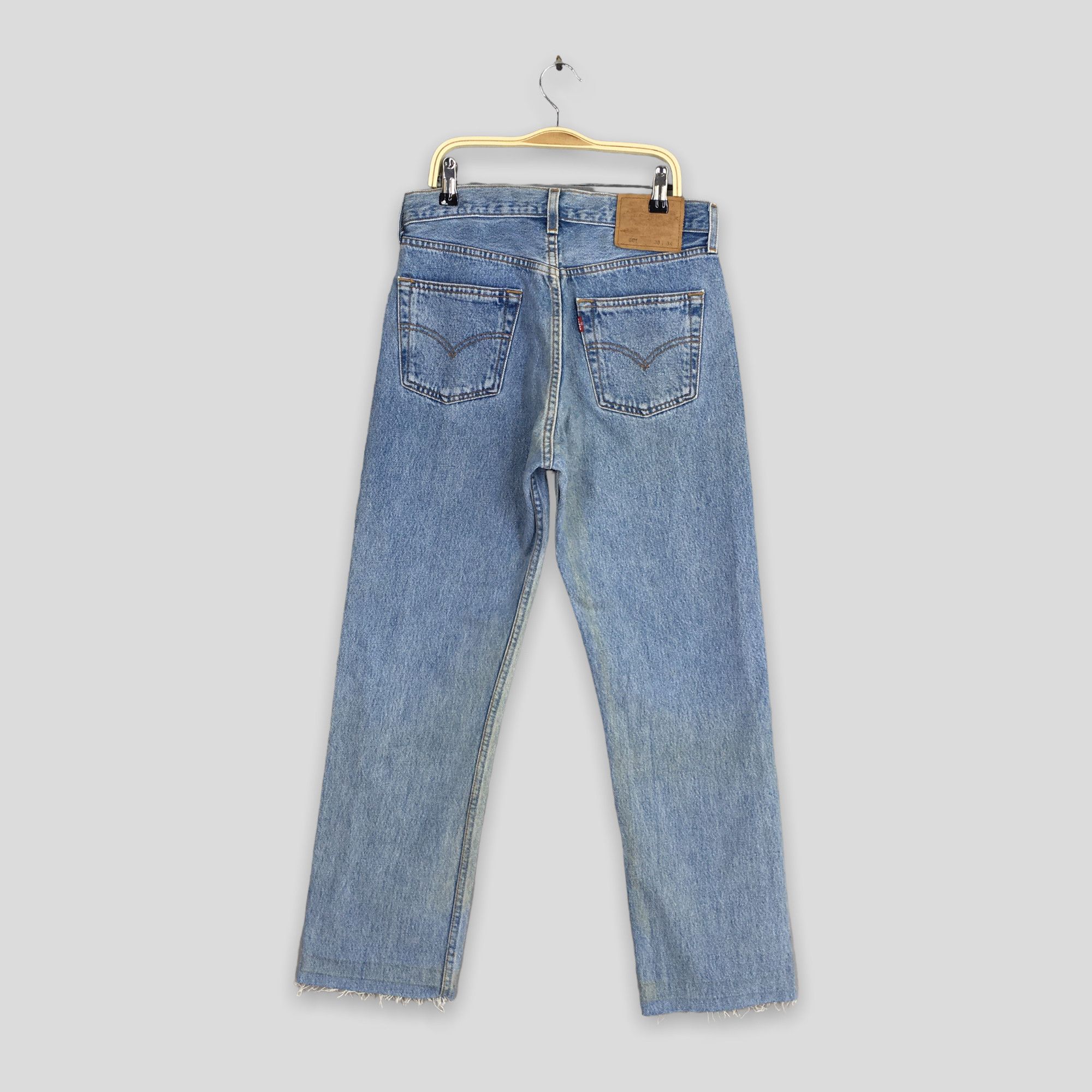 Levi's Size 28x28 Vintage 90s Levi's 501 Faded Blue Jeans S1827 Size US 28 / EU 44 - 9 Thumbnail