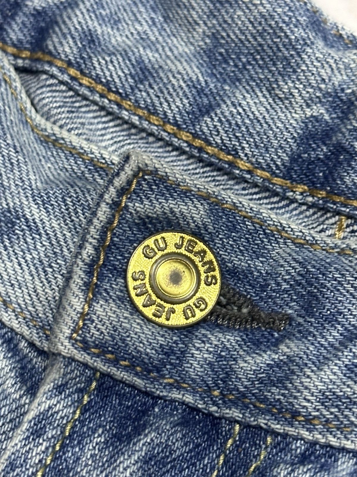 GU × Japanese Brand GU Distressed Slim Jeans Faded Wash Size US 31 - 7 Thumbnail