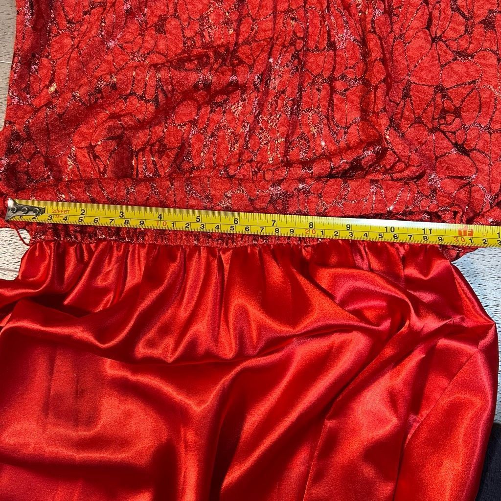 Other Custom made Holiday Maxi Dress with Removable Sash Red & Metallic Small Size S / US 4 / IT 40 - 7 Thumbnail