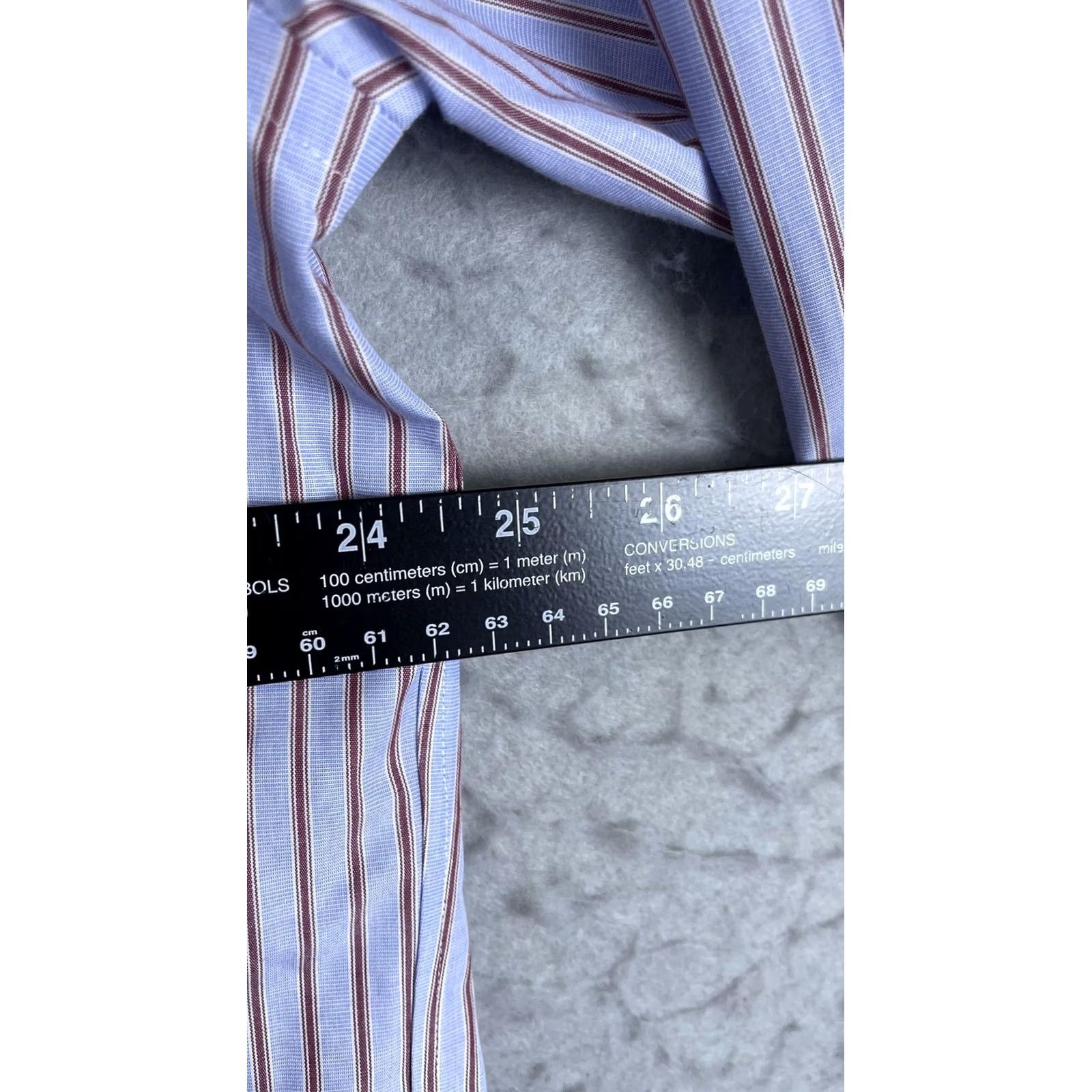 Brooks Brothers Brooks Brothers Dress Shirt Mens 16.5 32/33 Blue Stripe Madison Non Iron Cotton Size 46R - 3 Thumbnail