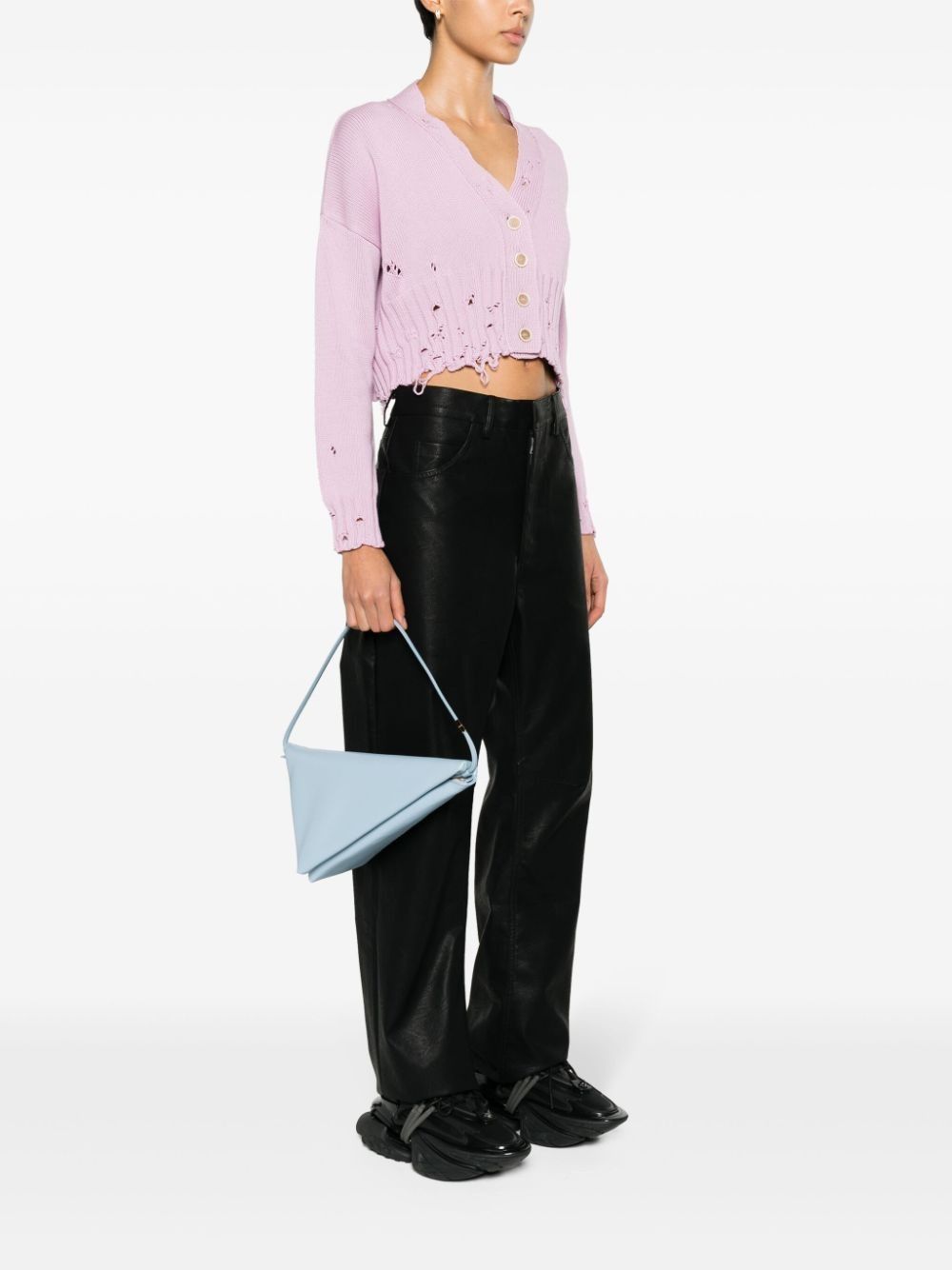 Marni o1f1d3z0525 Size: OS / Prisma Leather Triangle Bag in Blue Size ONE SIZE - 2 Thumbnail