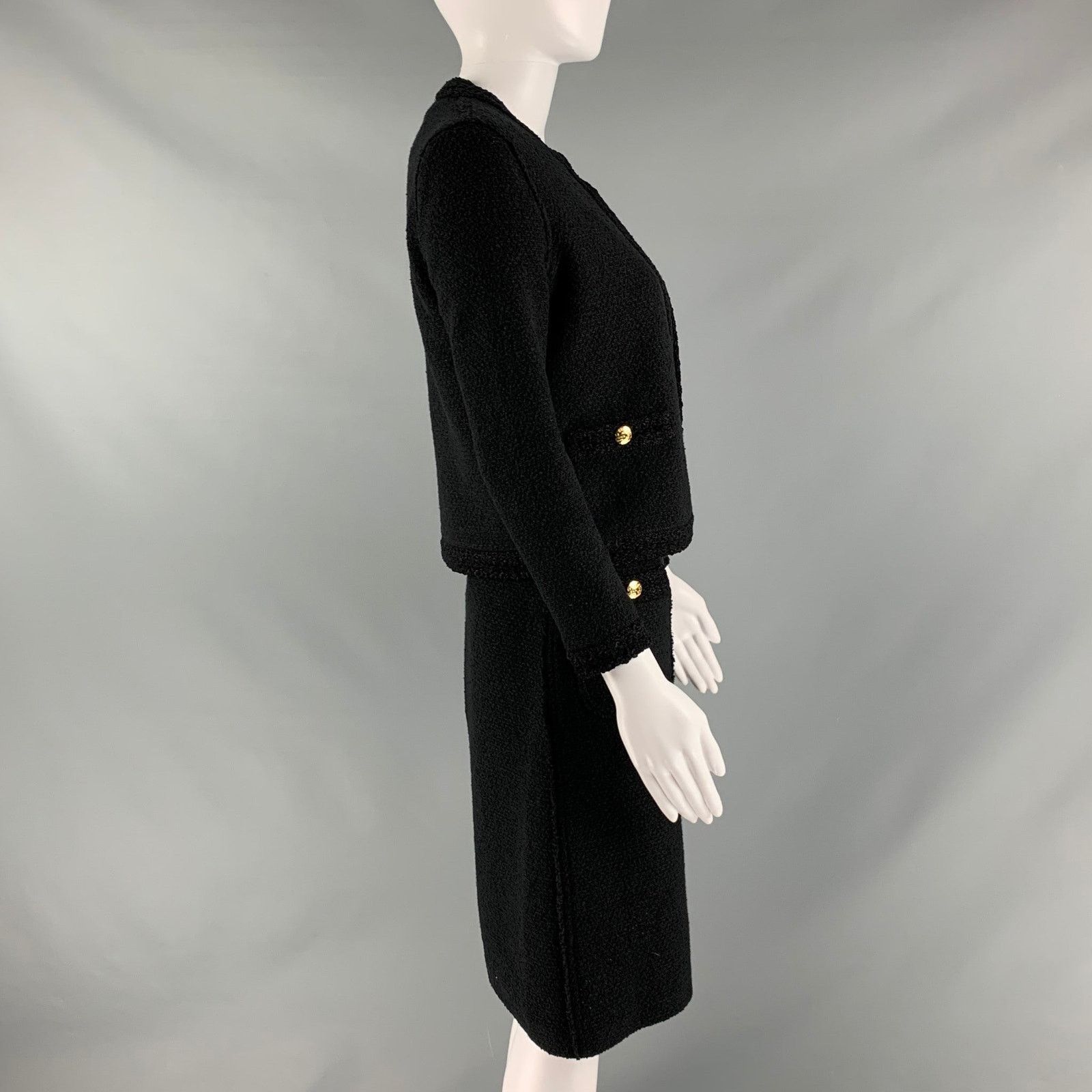 Size 4 Black Cotton Blend Cropped Below Knee Outfits