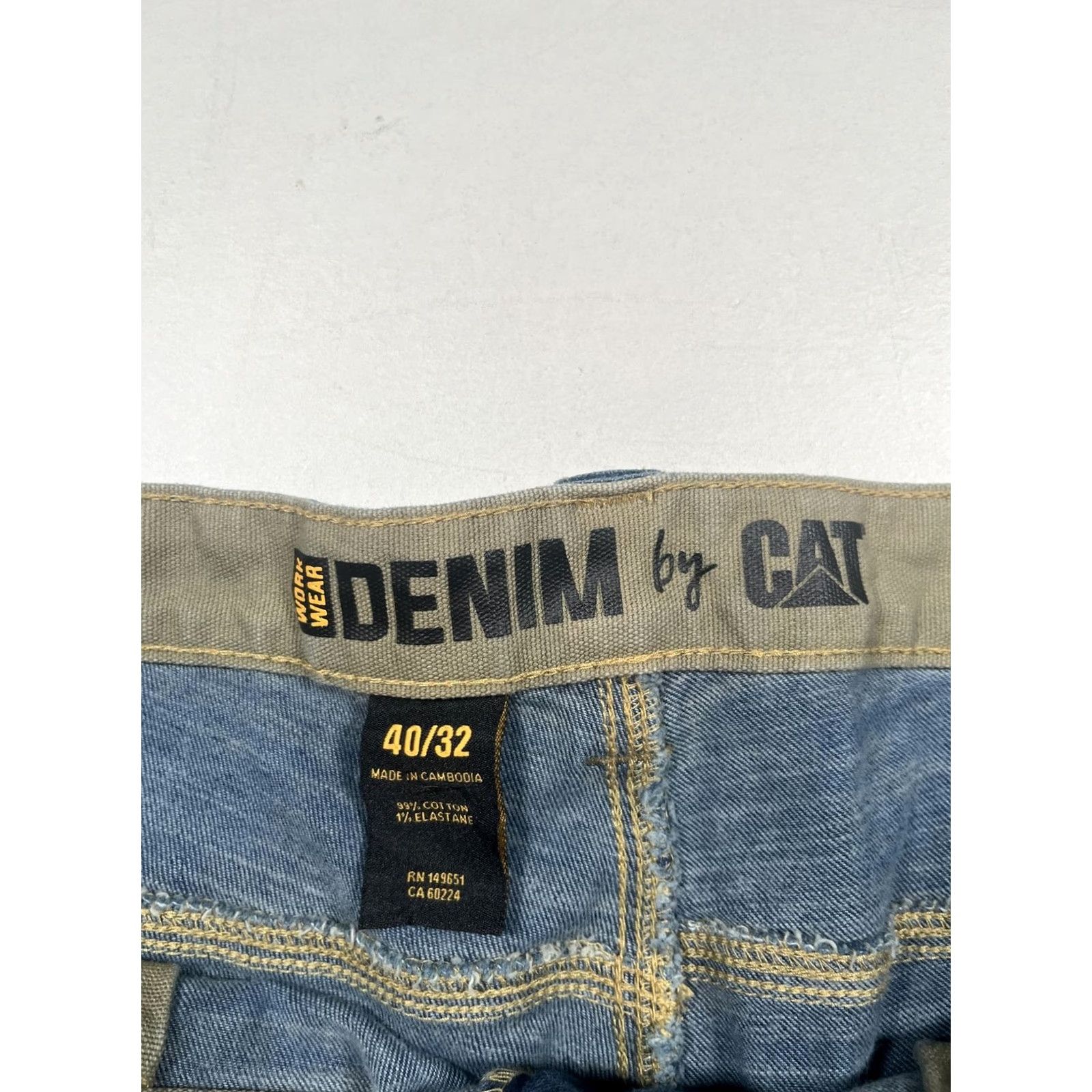 Caterpillar Caterpillar Jeans Mens 40x32 Blue Med Wash Denim Regular Straight Leg Stretch Size US 40 / EU 56 - 4 Thumbnail