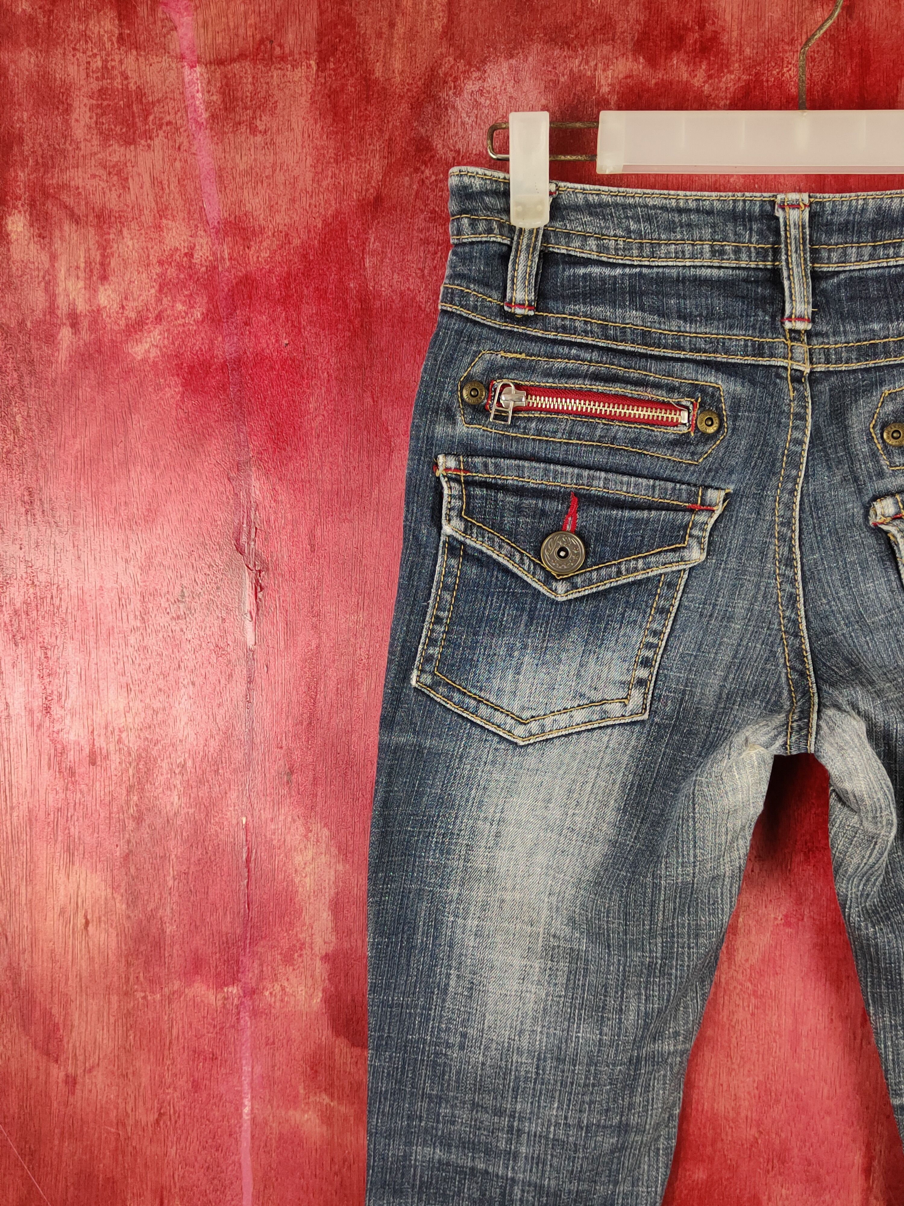 Japanese Brand N Dark Blue Distressed Ripped Jeans #S2220 Size 29" - 8 Thumbnail