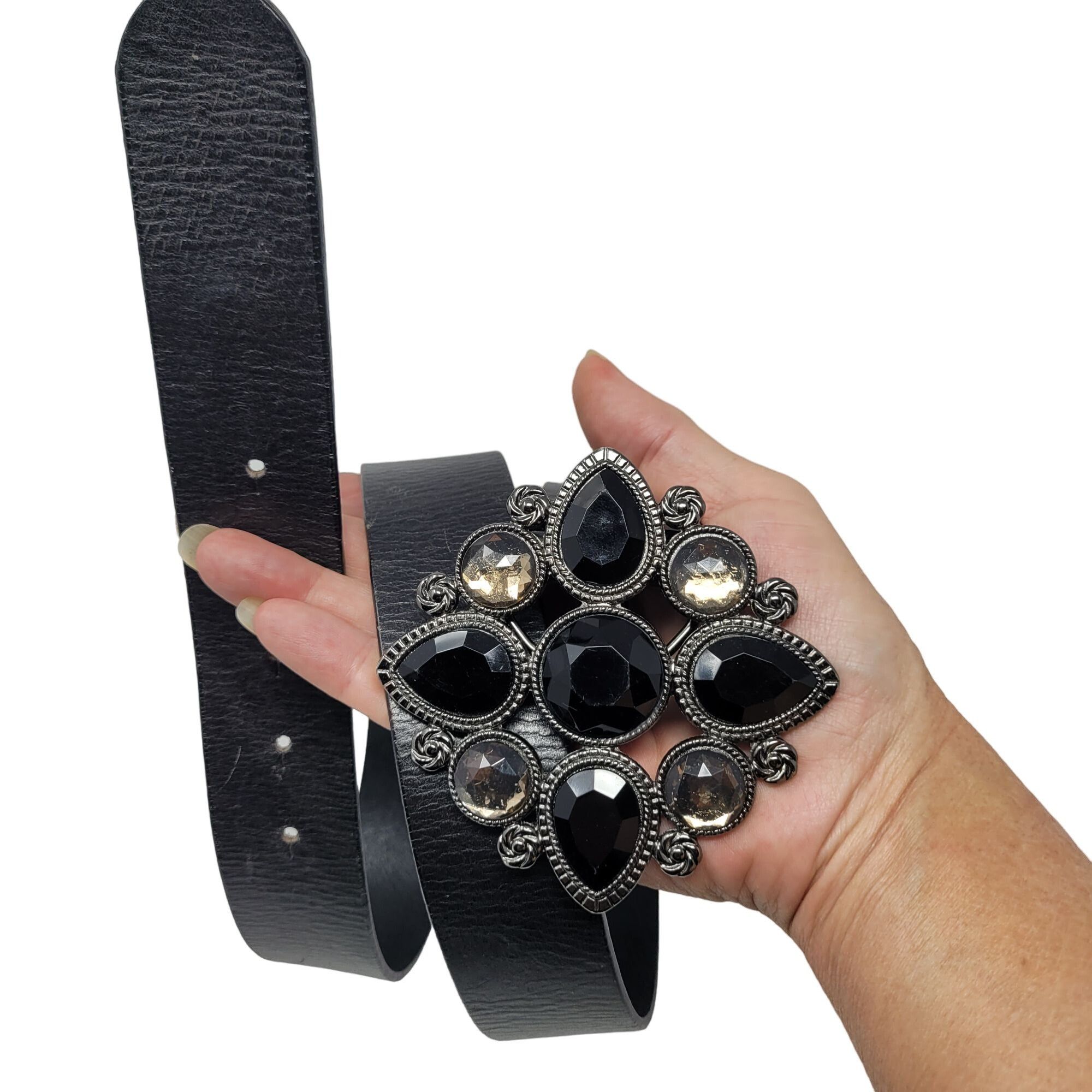 WHBM mesh with rhinestone  flower belt MDB Brand Men main image 4