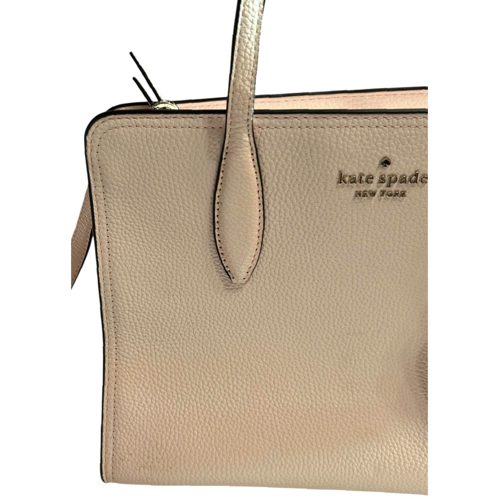 Vintage kate spade new york Rowe Satchel Crossbody Purse Leather PeachPuff Women | Tassel | Pebbled Leather | Medium Size ONE SIZE - 5 Thumbnail