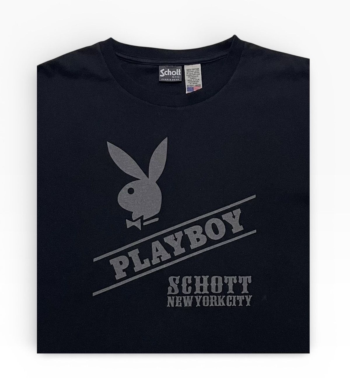Schott Schott NYC X Playboy Tshirt Size US XL / EU 56 / 4 - 2 Thumbnail