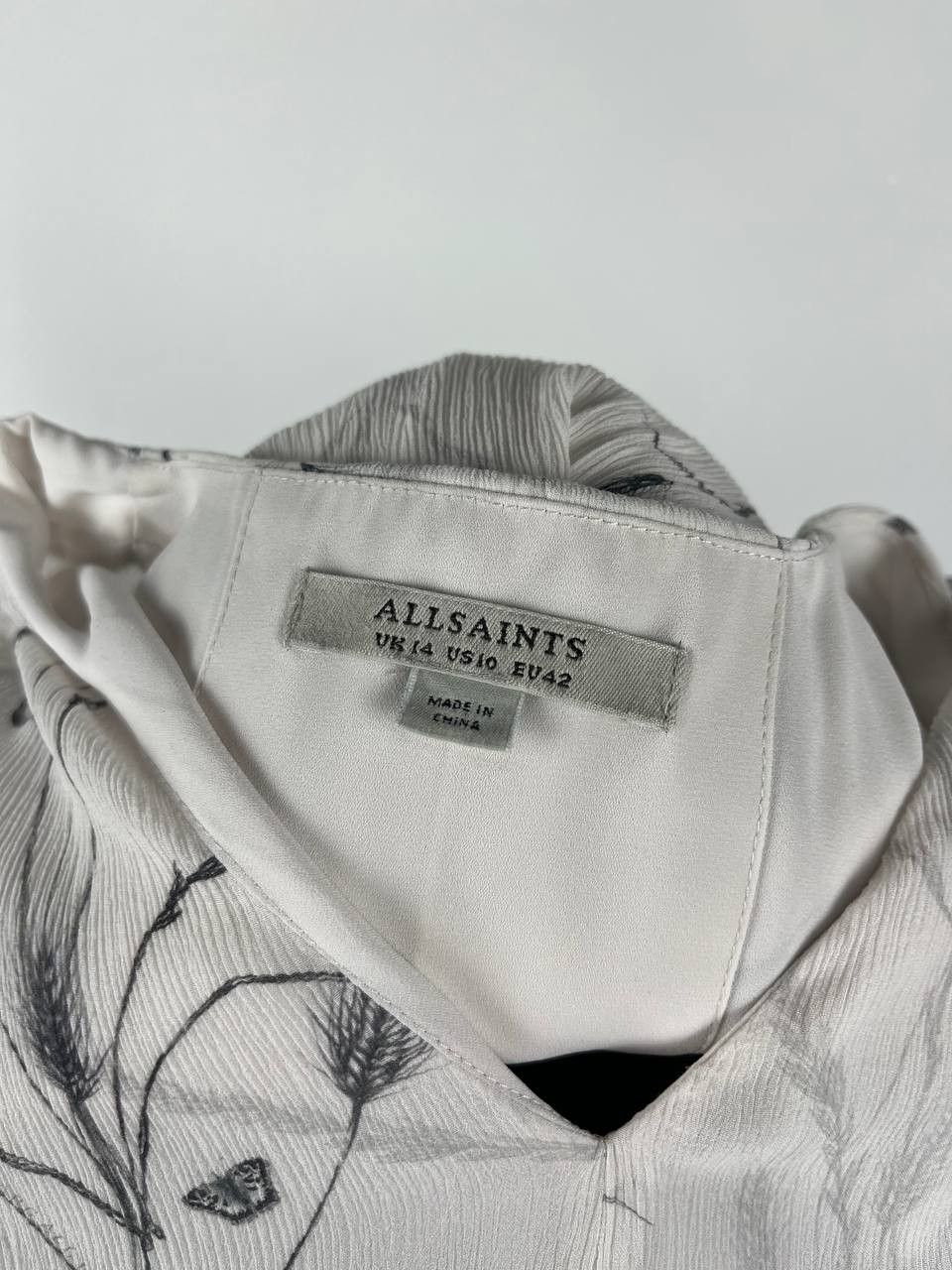 Allsaints AllSaints Joelle Lowestoft Maxi Dress White Wheat Print Size L / US 10 / IT 46 - 8 Thumbnail