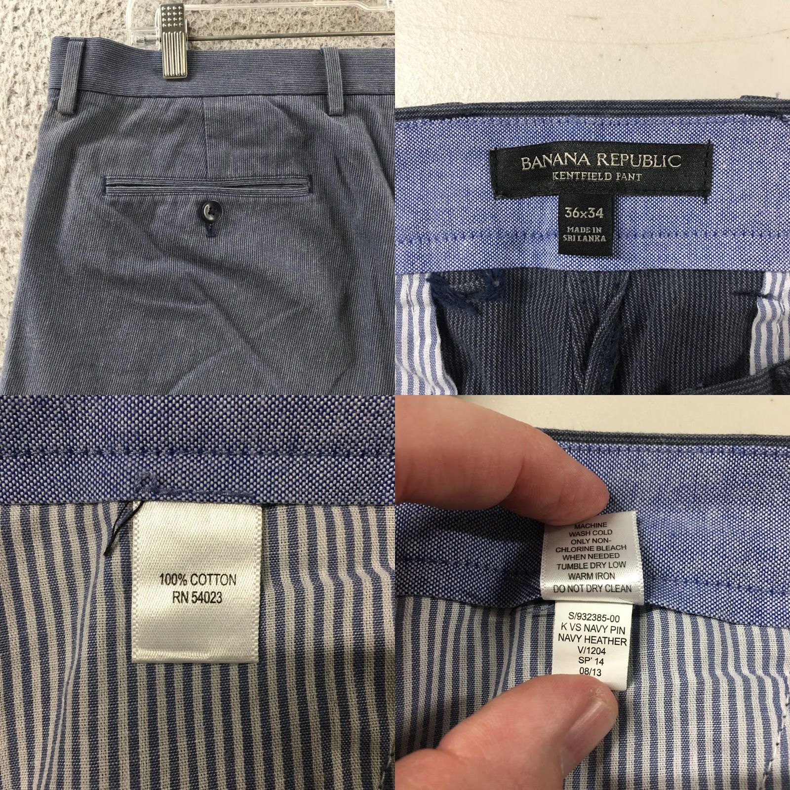 Banana Republic Banana Republic Kentfield Chino Pants Mens 36 Blue Mid Rise Zip Regular Waist 37 Inseam 32 Ready to Wear Size US 36 / EU 52 - 9 Thumbnail