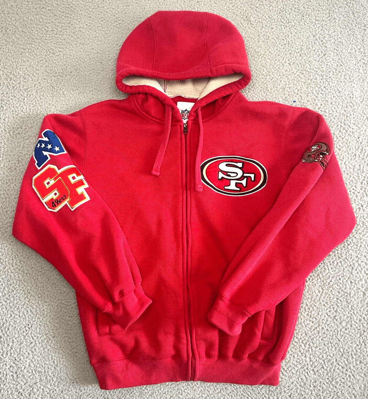 NFL NFL 49ers Thermal Sherpa Lined Jacket Patches Waffle Knit Size US M / EU 48-50 / 2 - 1 Thumbnail