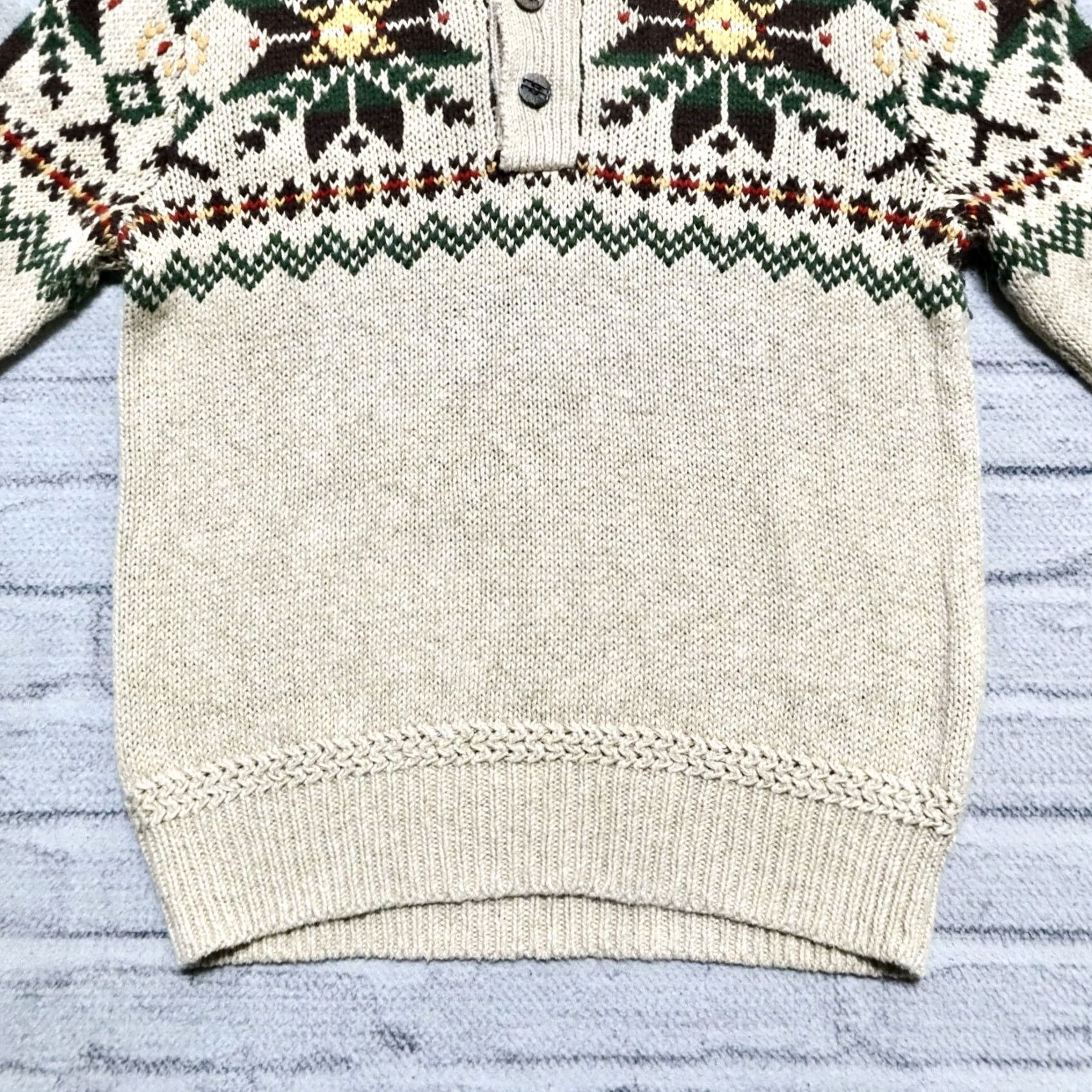 Polo Ralph Lauren VINTAGE Polo Ralph Lauren Knit Sweater Men M BeigeWinter Xmas Size US M / EU 48-50 / 2 - 3 Thumbnail