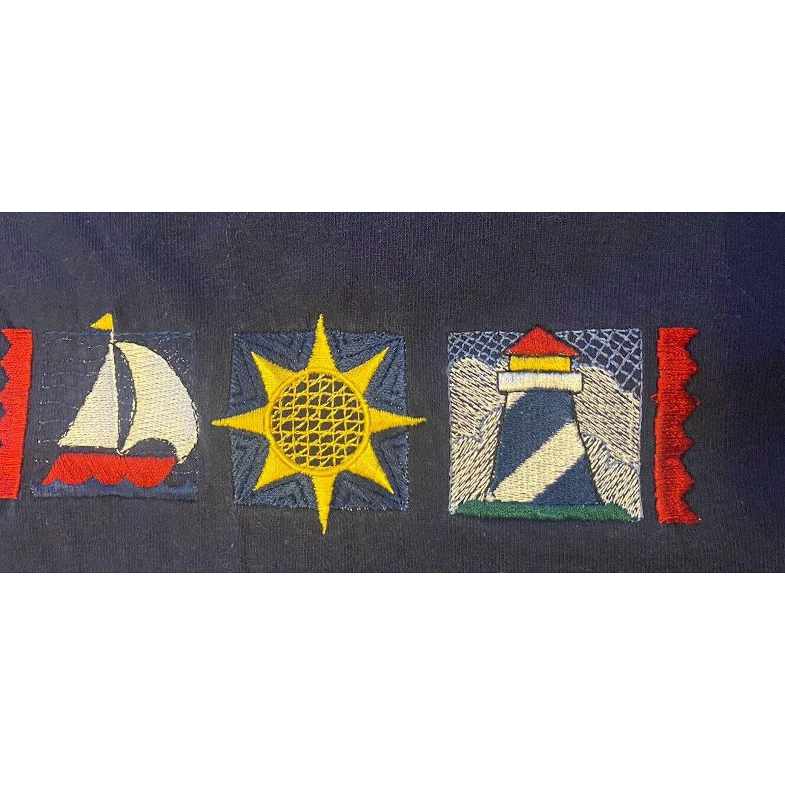Other Vintage Top Stich Embroidered Sailboat T Shirt Mens XL Blue Size US XL / EU 56 / 4 - 2 Thumbnail