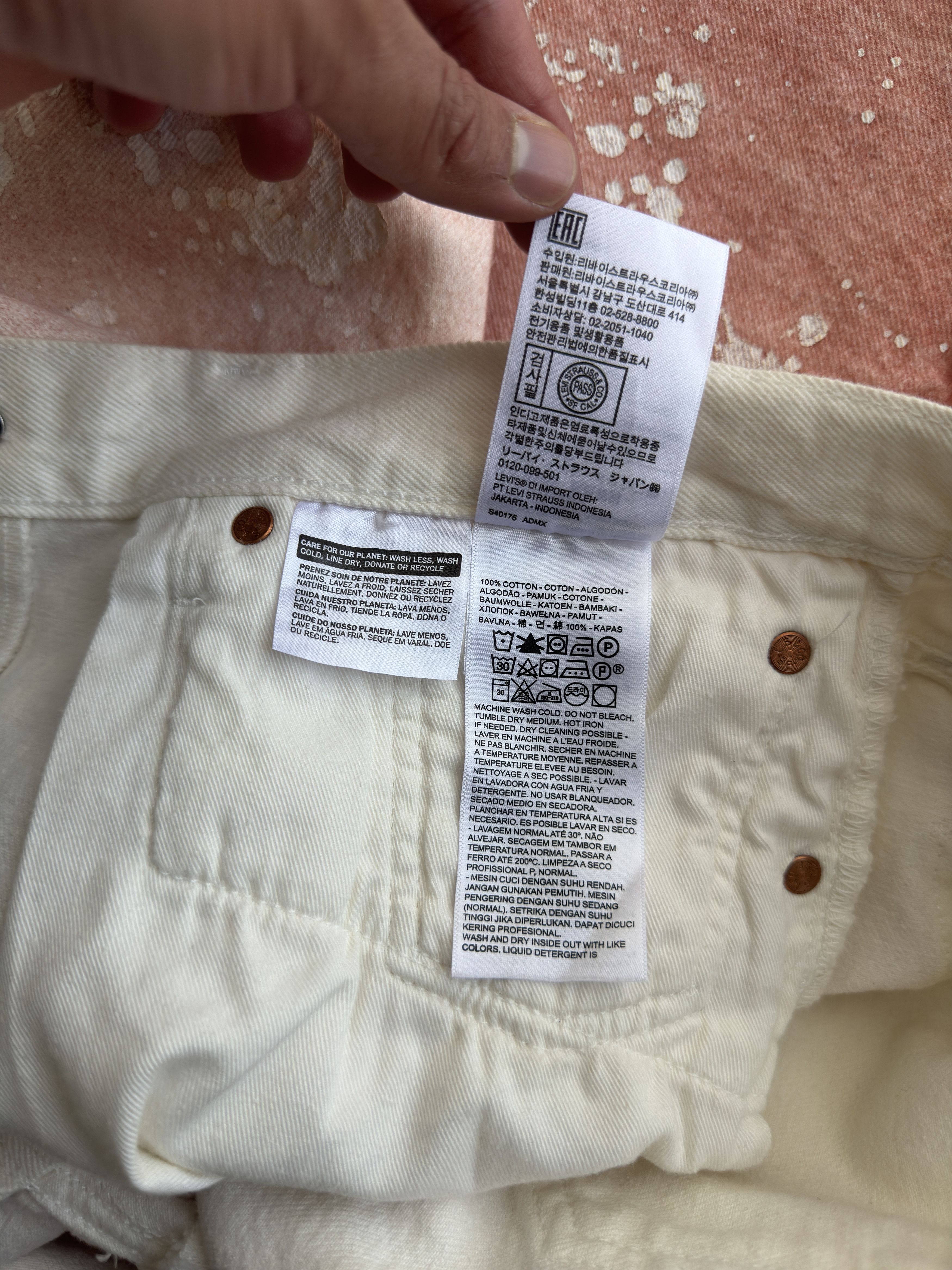 DENIM TEARS × Levi's Denim Tears Levi's 501 Jeans Brick Mason White Red Clay Size US 31 - 13 Thumbnail