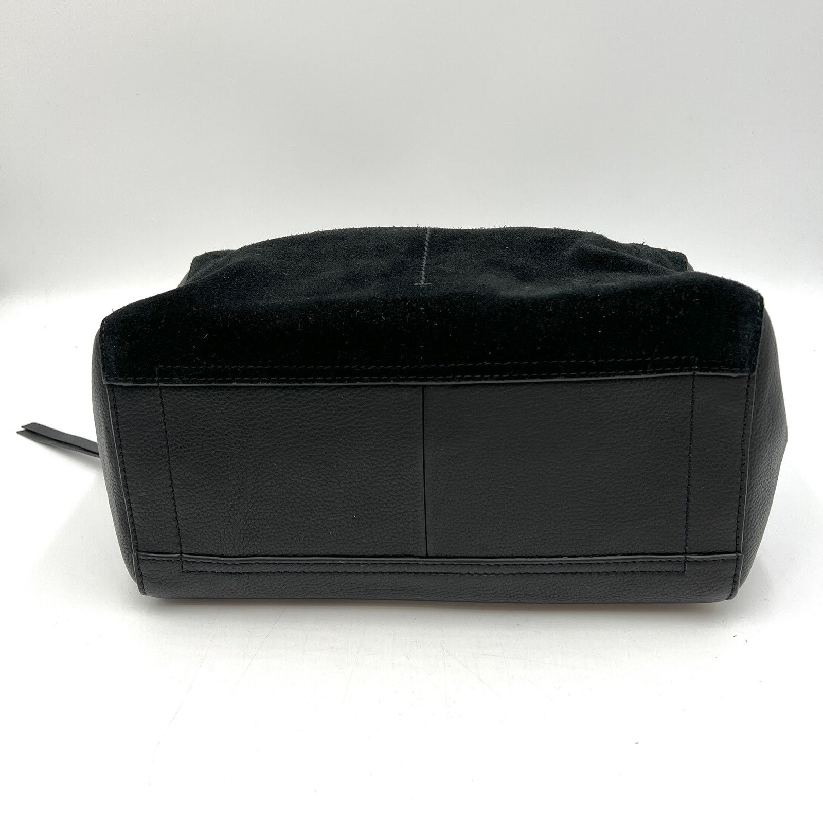 Other T Tahari Satchel Leather Boxy Black Suede Modern Handbag Size ONE SIZE - 6 Thumbnail