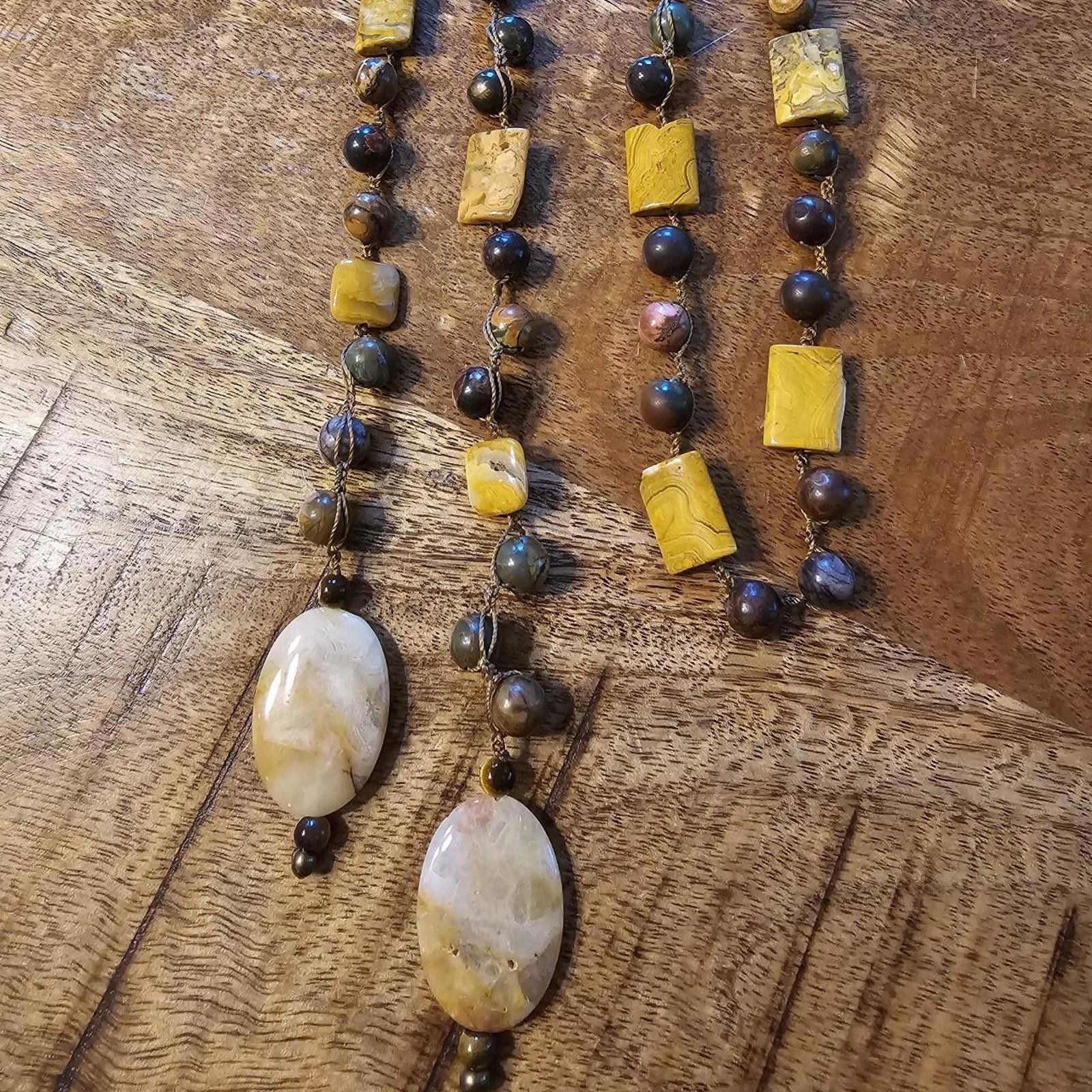 Designer HANDMADE GEMSTONE NECKLACE LARIAT STYLE Size ONE SIZE - 7 Thumbnail
