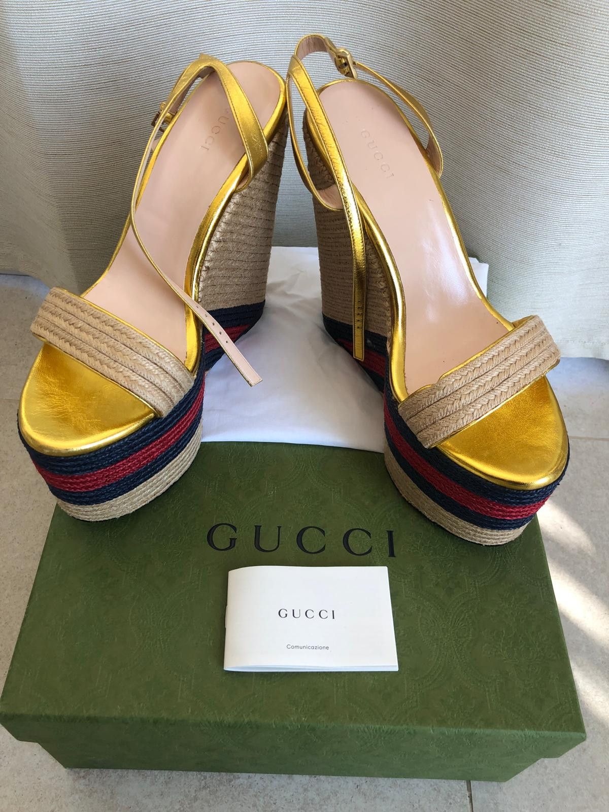 Gucci Gucci Gold Platform Espadrilles - Edizione Limitata di Lusso Size US 10 / IT 40 - 2 Thumbnail