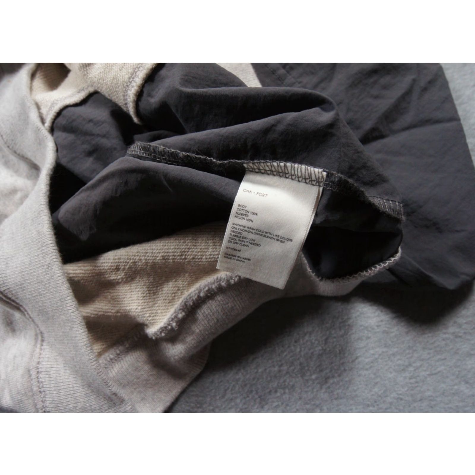 Oak + Fort Oak + Fort Sweatshirt Mens Large Gray Oversized Hoodie Pullover Colorblock Adult Size US L / EU 52-54 / 3 - 7 Thumbnail