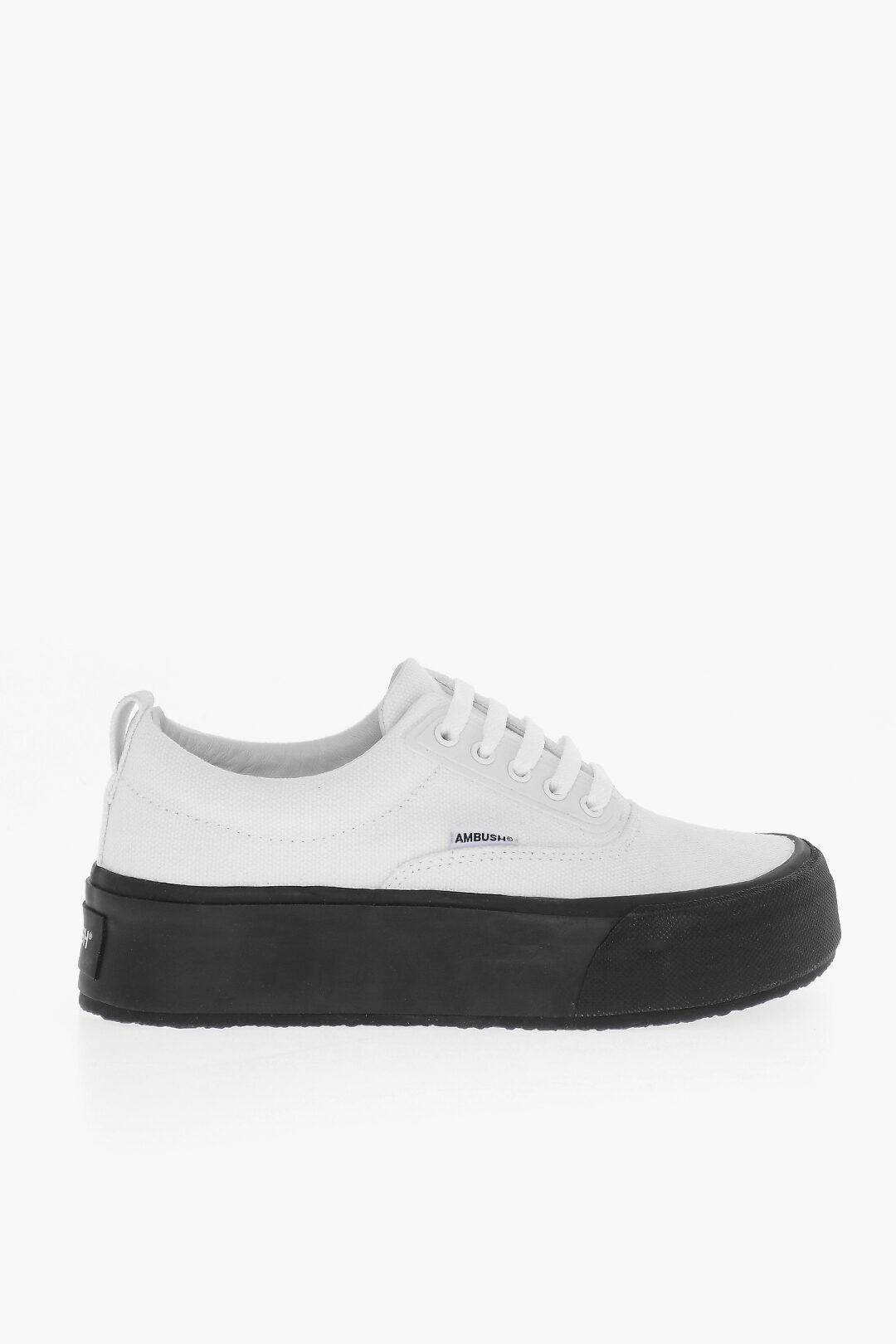 Ambush Design og1mm0925 Canvas Low-Top Sneakers in Black/White Size US 7 / EU 40 - 1 Thumbnail