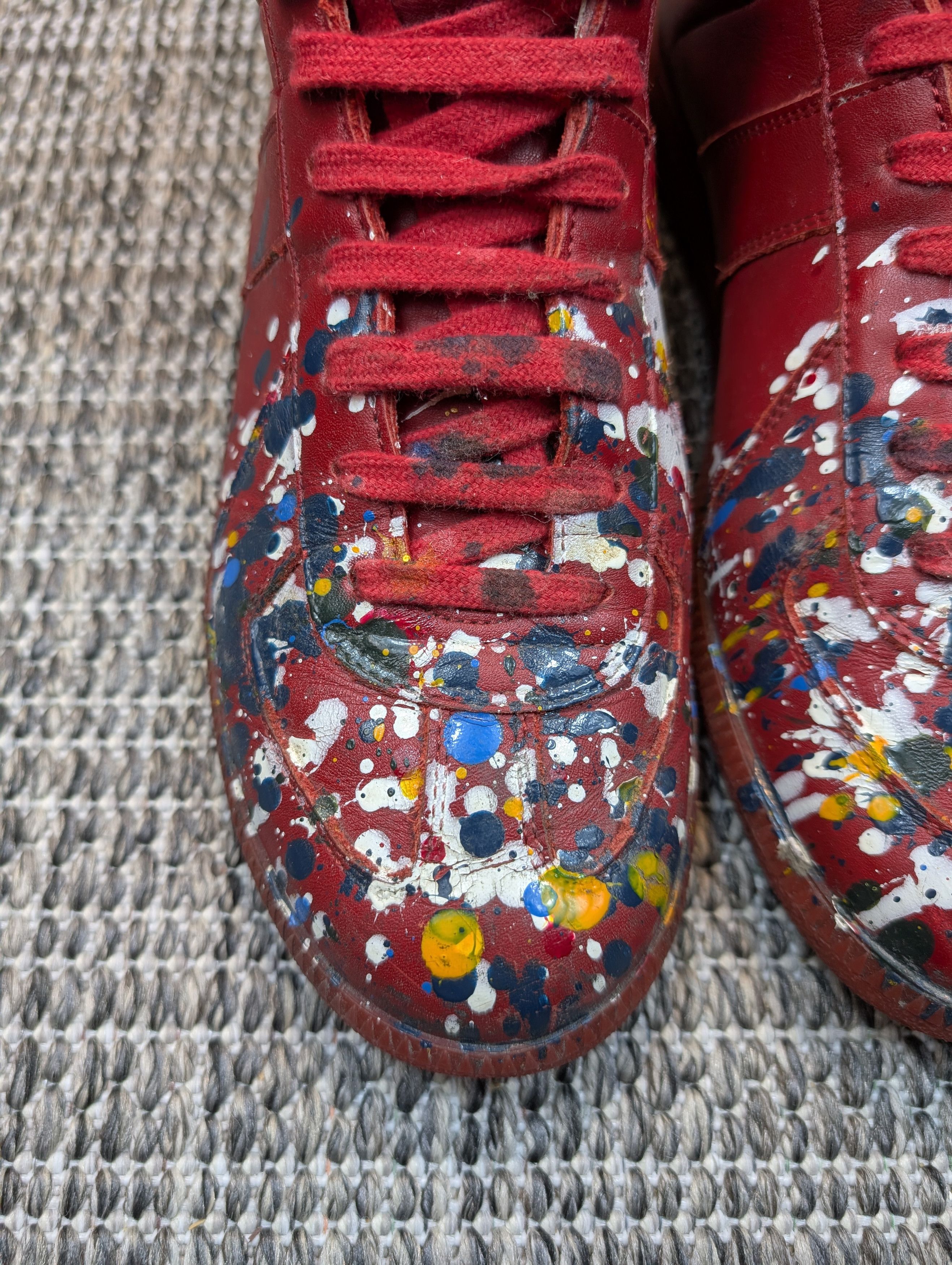 Maison Margiela Maison Margiela OG GAT Replica Paint Splatter Red High Top Size US 10 / EU 43 - 5 Thumbnail