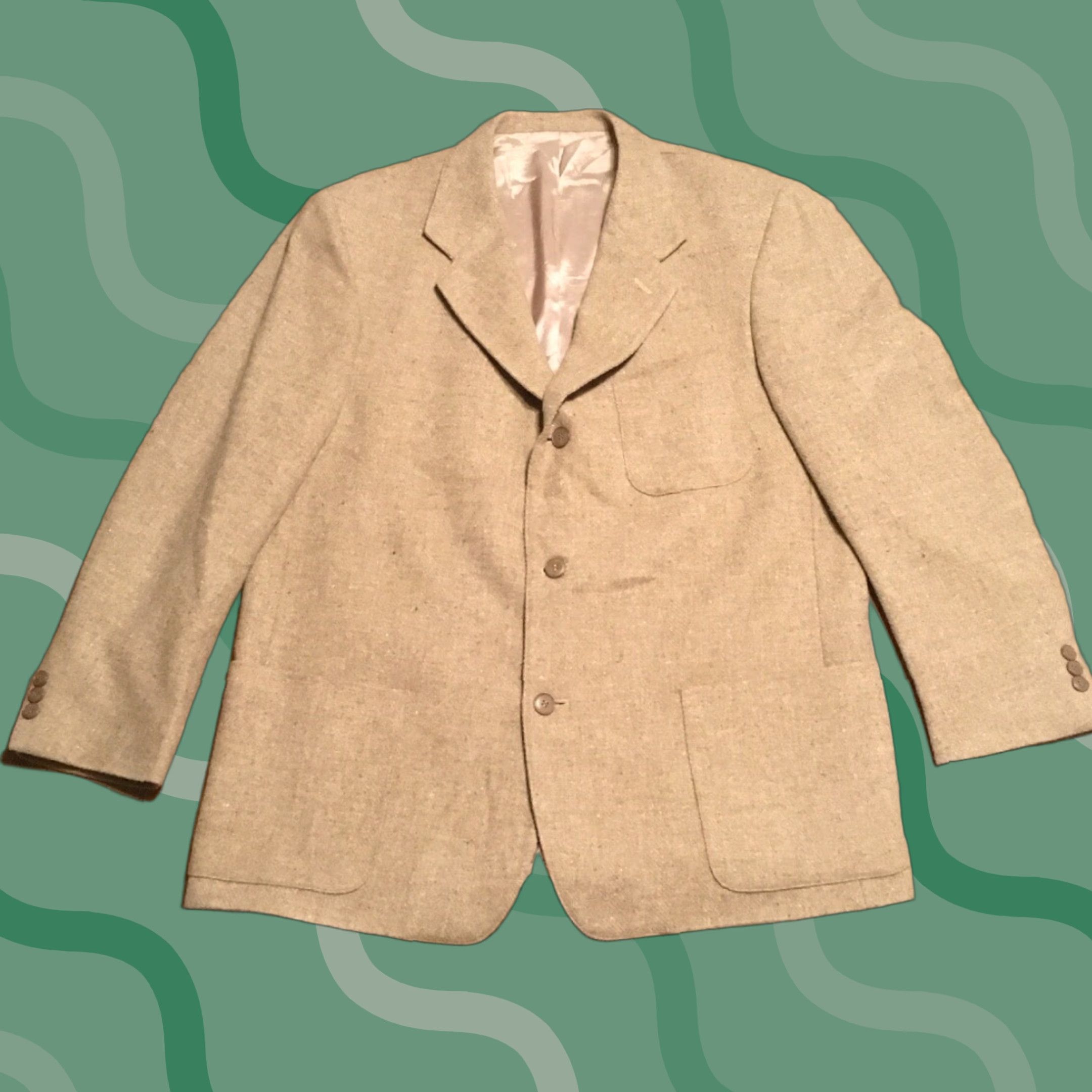 J.Crew J.Crew Blazer J.CREW Mens Sportcoat Tan Beige 42 Regular Wool 3 Button Non Vented Blazer Mens Regular Beige 42 Size 42R - 1 Thumbnail