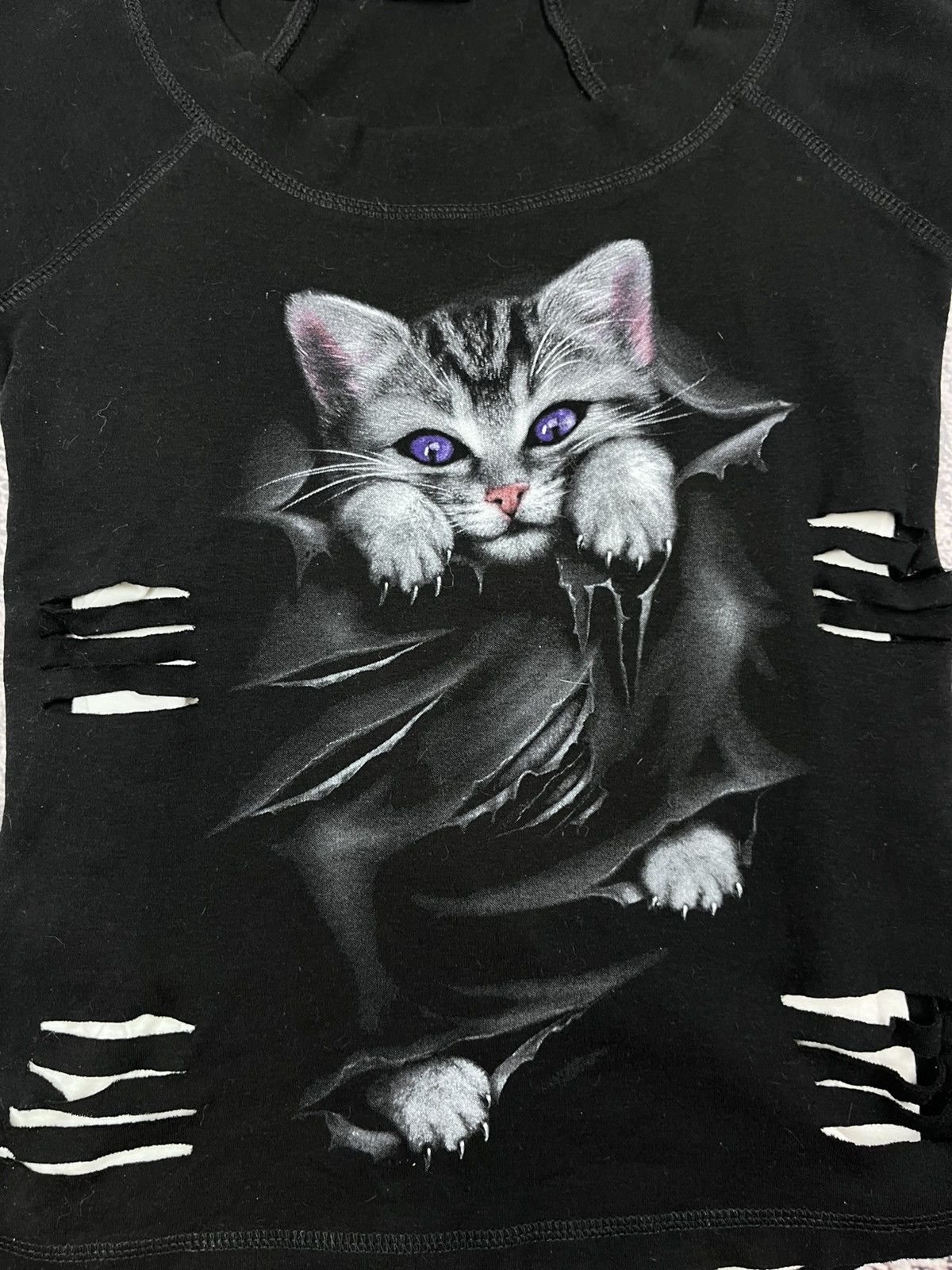 Japanese Brand Vintage Spiral Cat Distressed Gothic AvantGarde Top L Size L / US 10 / IT 46 - 5 Thumbnail