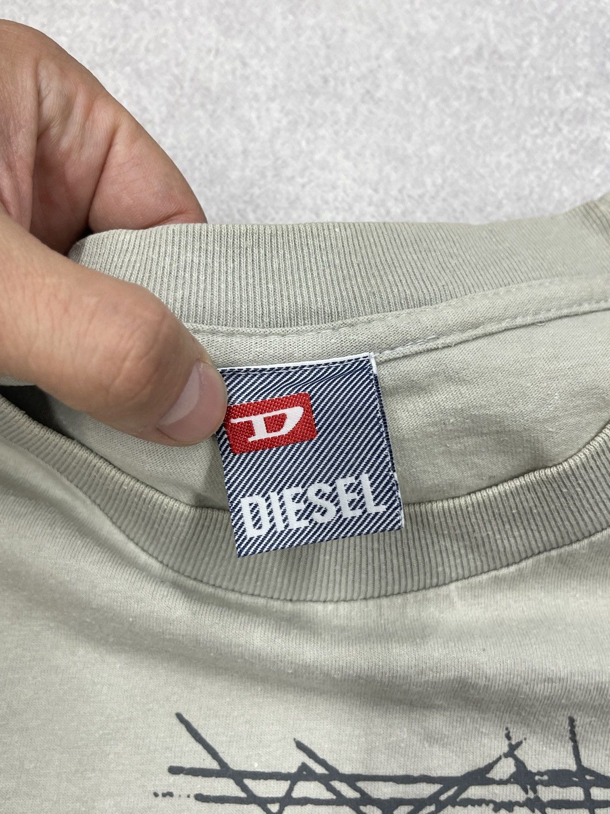 Diesel Vintage Diese Big Double Logo T Shirt Grey Size L Size US L / EU 52-54 / 3 - 12 Thumbnail