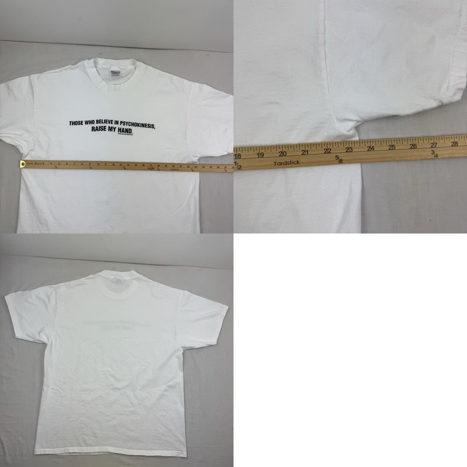 Hanes VINTAGE Hanes T-Shirt Mens XL White Funny Psychokinesis 90s Y2K Humor Graphic Tee Size US XL / EU 56 / 4 - 8 Thumbnail
