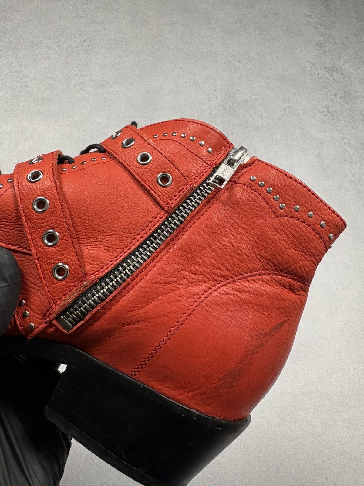 Other Air & Grace London Red Western Buckle Leather Boots 43 West Size US 10 / EU 43 - 10 Thumbnail