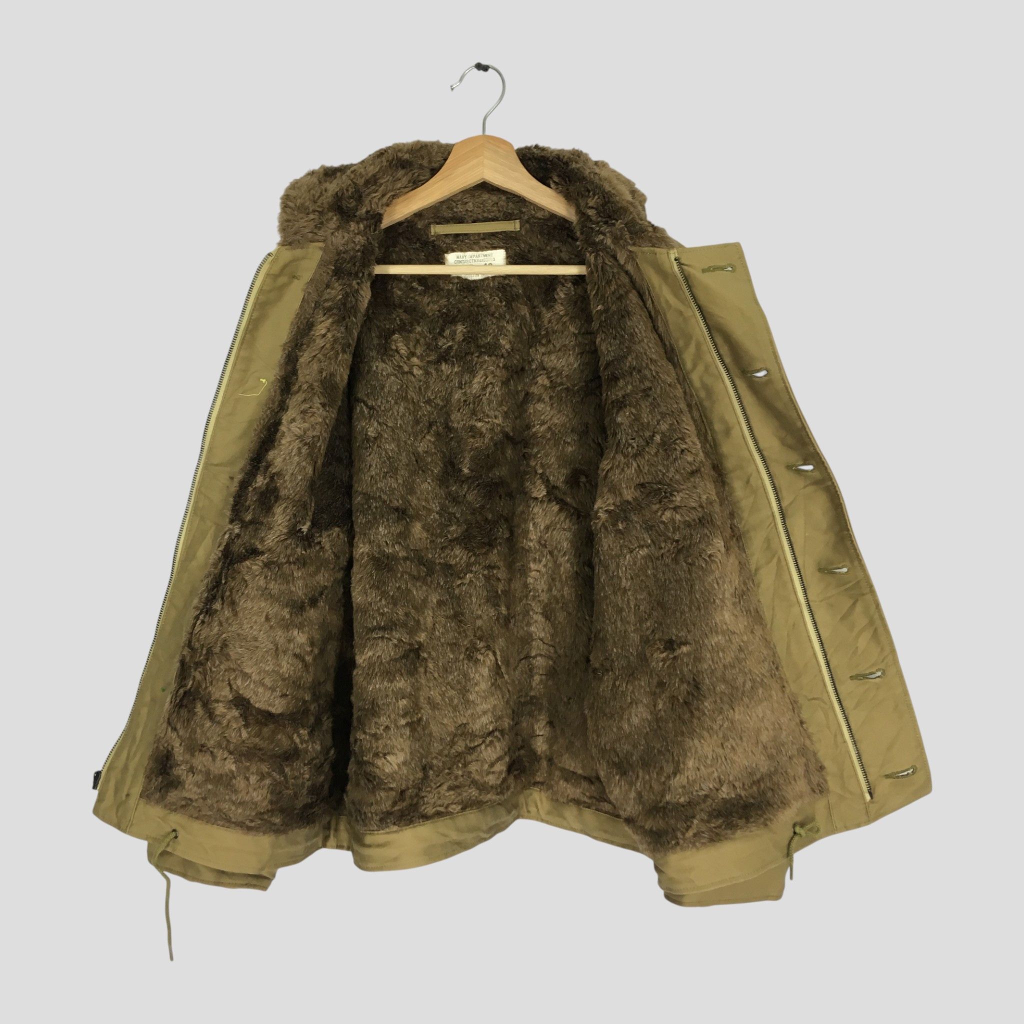 Japanese Brand Vintage 90's Houston Japan Faux Fur USN Navy Army Jacket Size US M / EU 48-50 / 2 - 3 Thumbnail