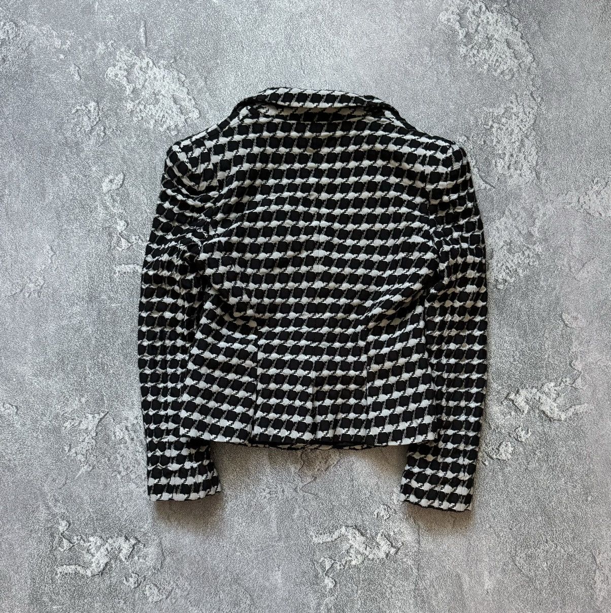 Vintage Emporio Armani 42 checkered black white blazer button jacket Size M / US 6-8 / IT 42-44 - 14 Thumbnail