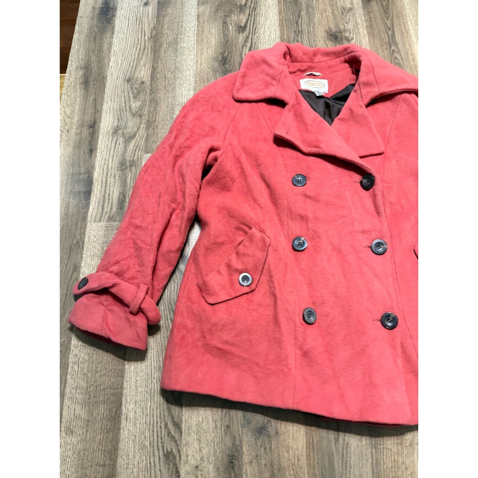 Talbots Talbots Womens Coat, Pea Coat, 100% Wool, Red, Button Up, Size 10, Regular, Dry Clean Only, Vintage No Size L / US 10 / IT 46 - 4 Thumbnail