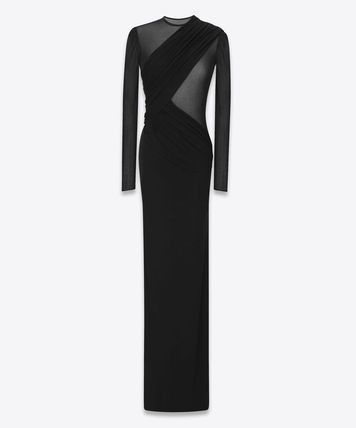 long dress in crepe jersey