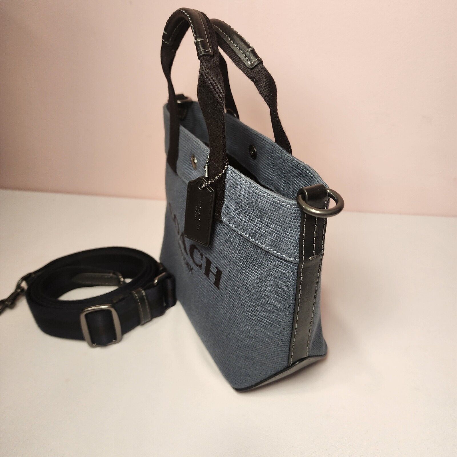 Coach Coach CU299 MEN'S Tote 20 Colorblock QB Denim Midnight Navy Size ONE SIZE - 2 Thumbnail
