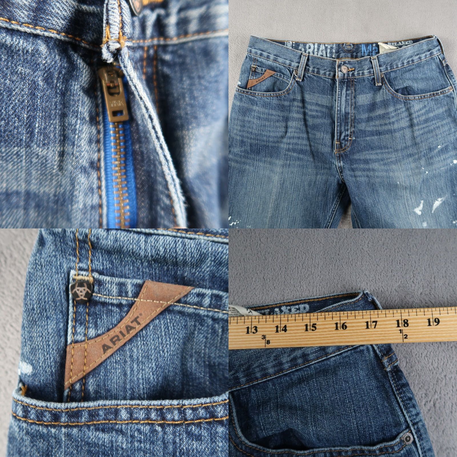 Ariat Ariat M2 Relaxed Bootcut Jeans Mens 34x30 Medium Wash Boot Cotton Western Blue 5-Pocket Denim Size US 34 / EU 50 - 8 Thumbnail