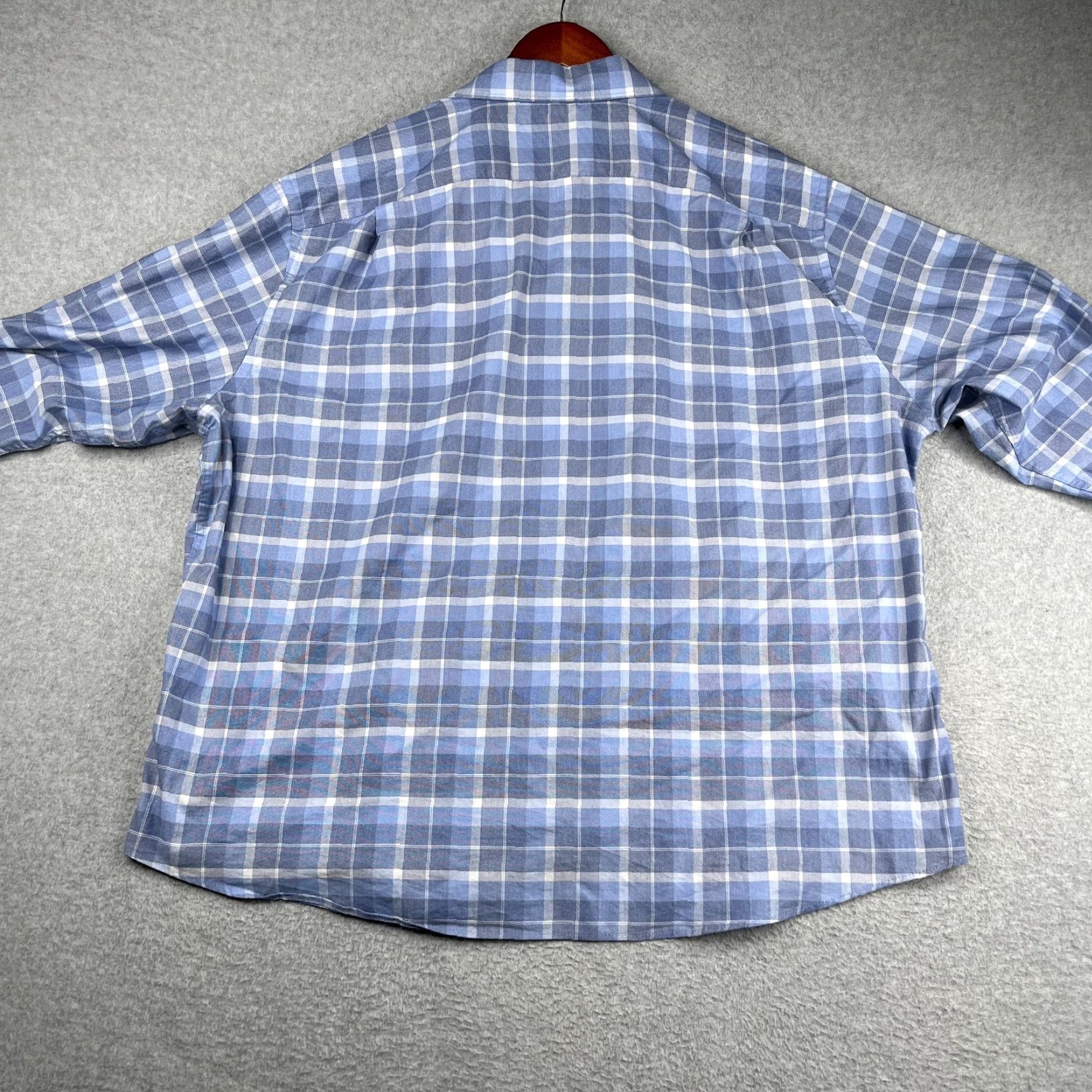 Tommy Hilfiger Tommy Hilfiger Shirt Blue Plaid Button-Up Long Sleeve 2XL Mens Regular Cotton Stretch Casual Size US XXL / EU 58 / 5 - 7 Thumbnail