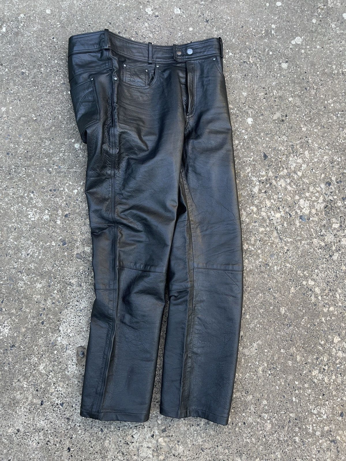 Genuine Leather Vintage Louis Real Leather Pants Kanye West Style Size US 32 / EU 48 - 2 Thumbnail