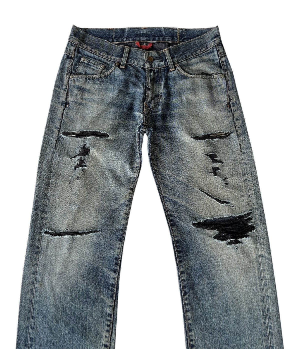 Kapital THRASHED🔥EDWIN 503SS RIPPED MUD DISTRESSED DENIM JEANS Size US 34 / EU 50 - 5 Thumbnail
