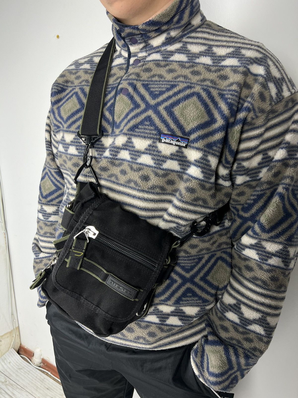 image of Avant Garde x Diesel Vintage Diesel Messenger Bag Shoulder Y2K 90's Military Army in Black, Men's