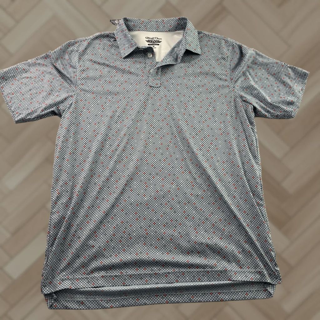 Vintage Straight Down Performance Short Sleeve Golf Polo Shirt Men's Medium Blue Size US M / EU 48-50 / 2 - 1 Thumbnail