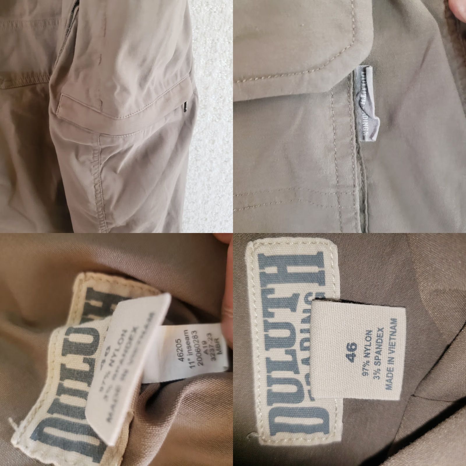 Vintage Duluth Trading Cargo Shorts Mens 46 Flex Dry On The Fly Taupe 9" Size US 30 / EU 46 - 9 Thumbnail