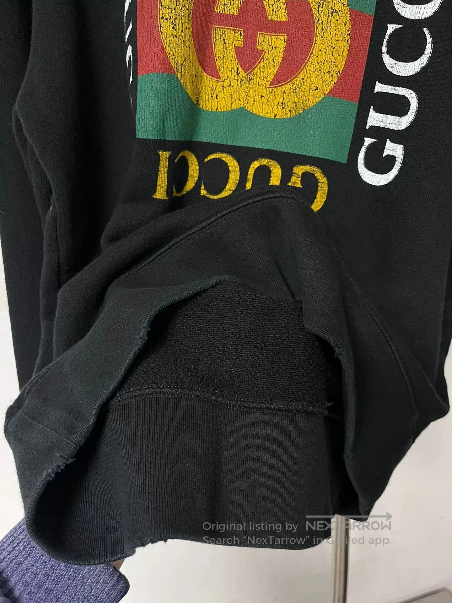 Gucci Gucci Black Square Distressed Hoodie S. Size US S / EU 44-46 / 1 - 9 Thumbnail