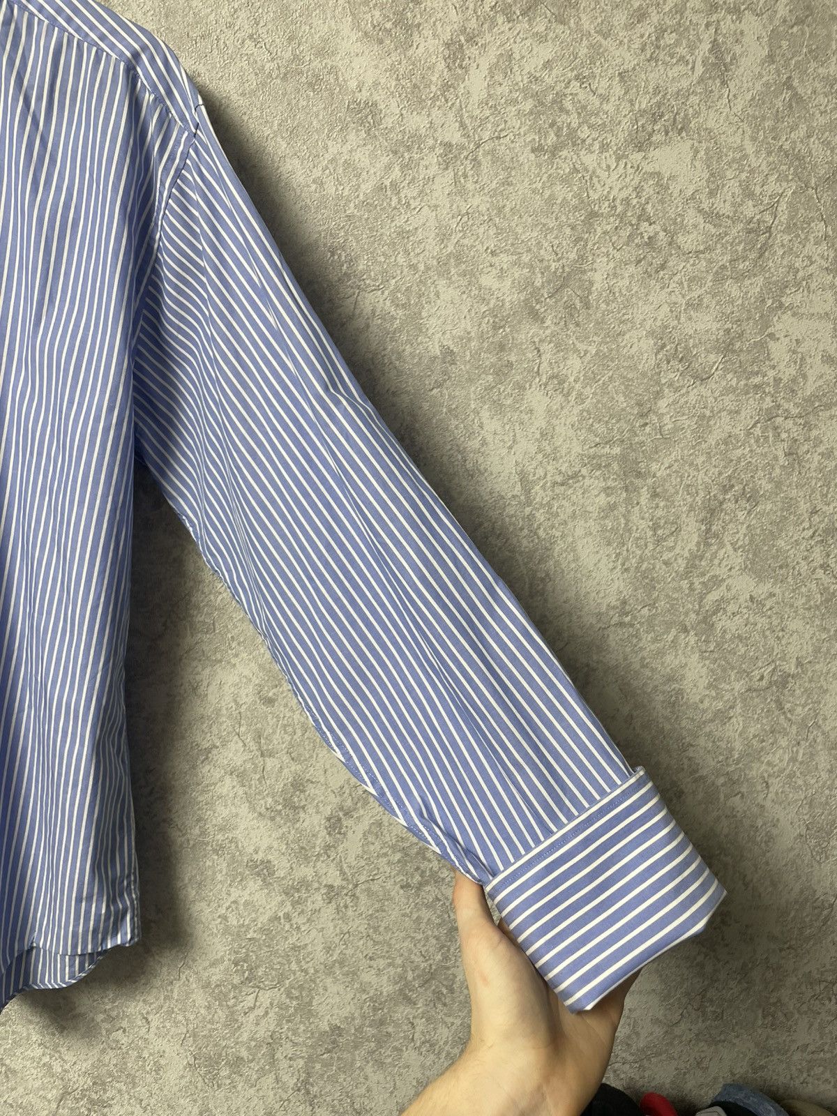 Balmain Vintage Balmain Business Stripe Shirt w/ French Cuffs 16½/42 Size US XL / EU 56 / 4 - 12 Thumbnail