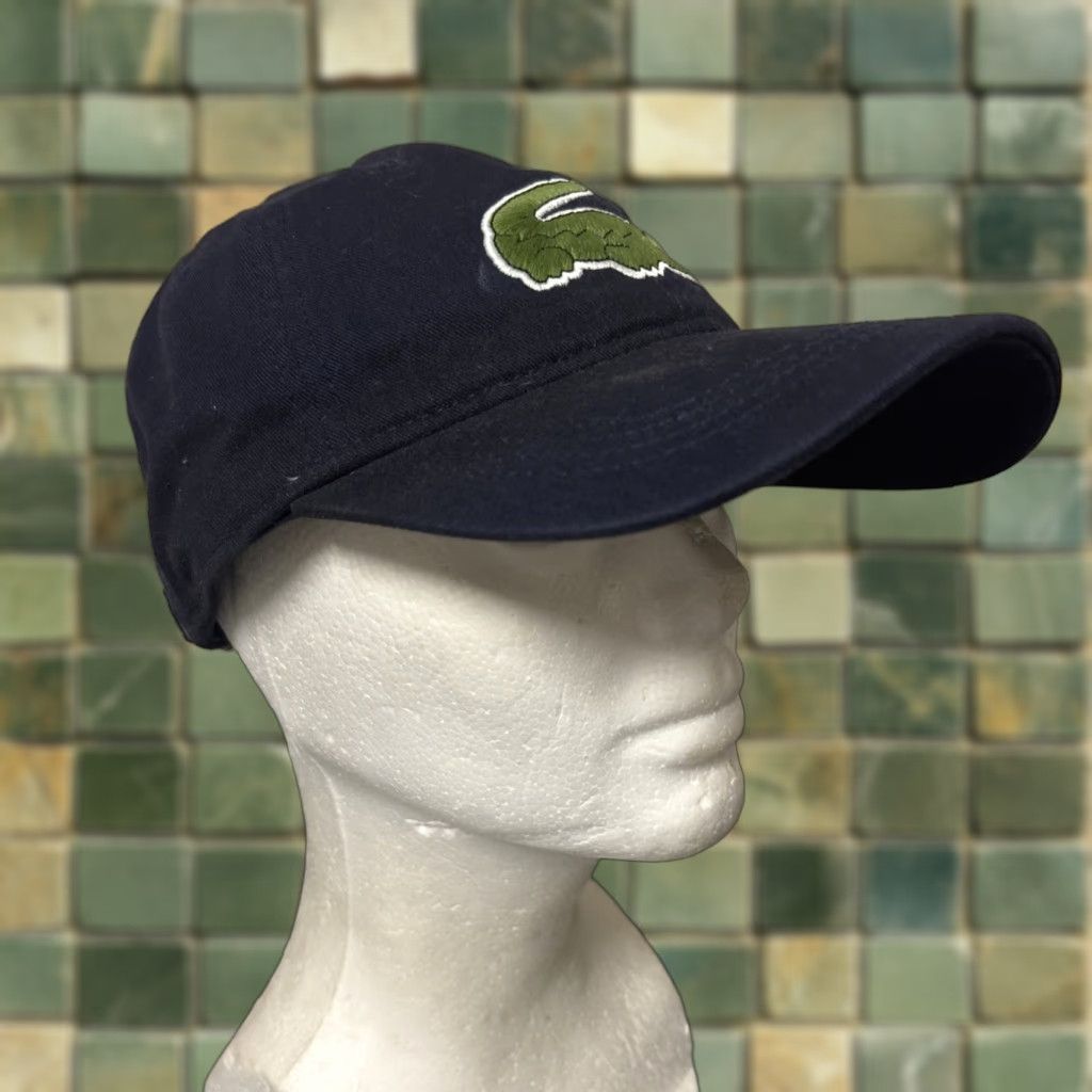 Lacoste Lacoste Hat Unisex Blue Adjustable Cotton Strapback Cap Large Croc Logo Preppy Hat Mens One Size Sideways Size ONE SIZE - 1 Thumbnail