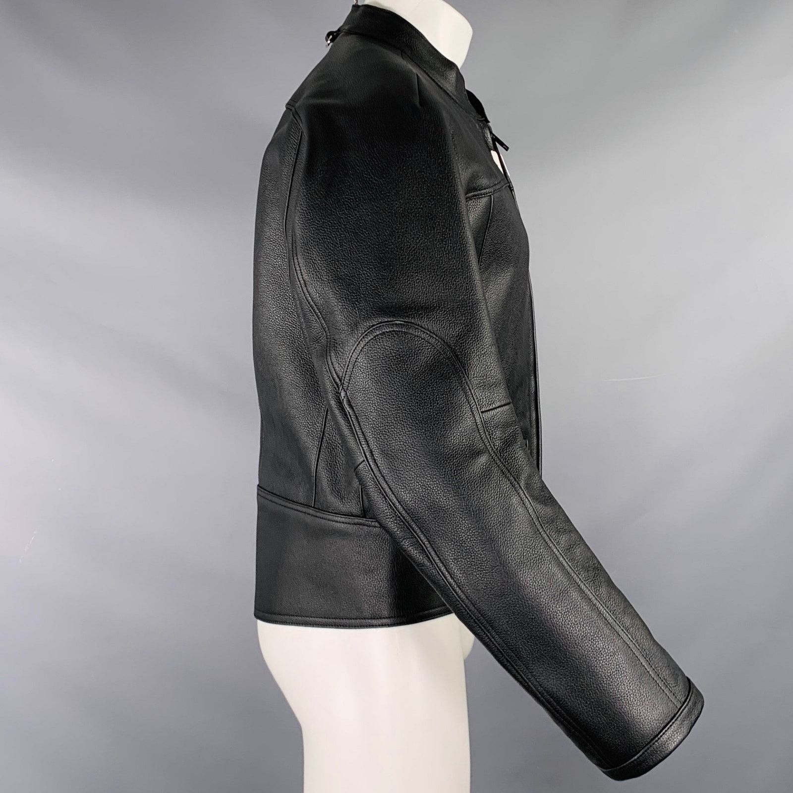 Courreges COURREGES Size S Black White Leather Bomber Jacket Size US S / EU 44-46 / 1 - 2 Thumbnail